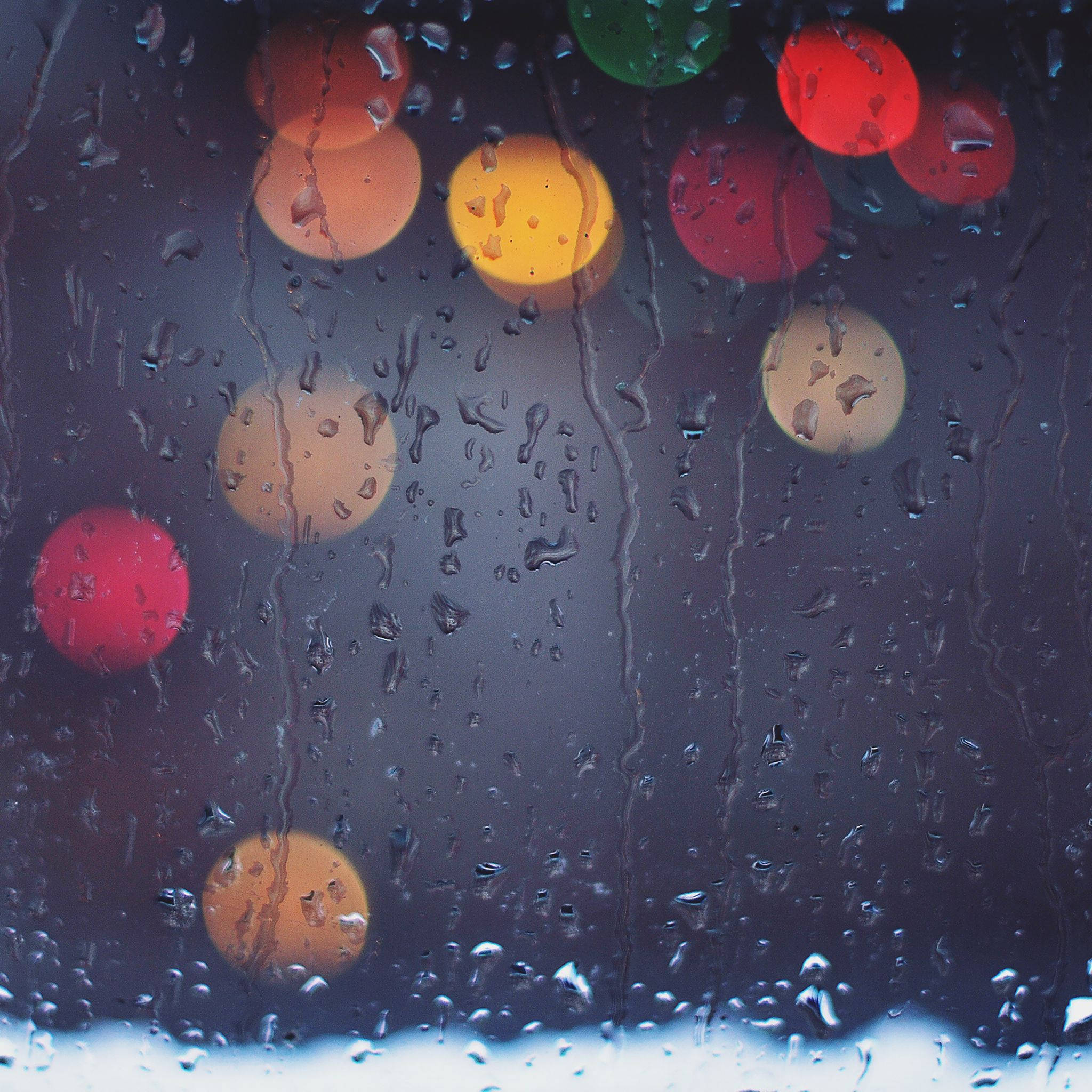 iPad Mini, raindrops, window, Full HD Desktop Wallpaper