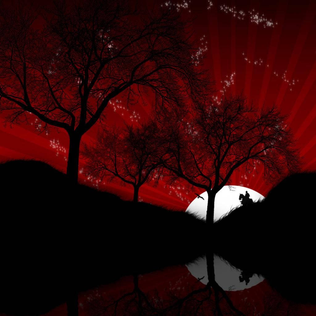 iPad Mini, red, surreal art, SD Desktop Wallpaper