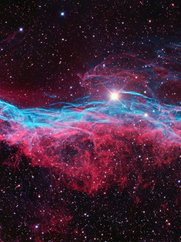 Starry Nebula, iPad Mini, red, SD Phone Wallpaper
