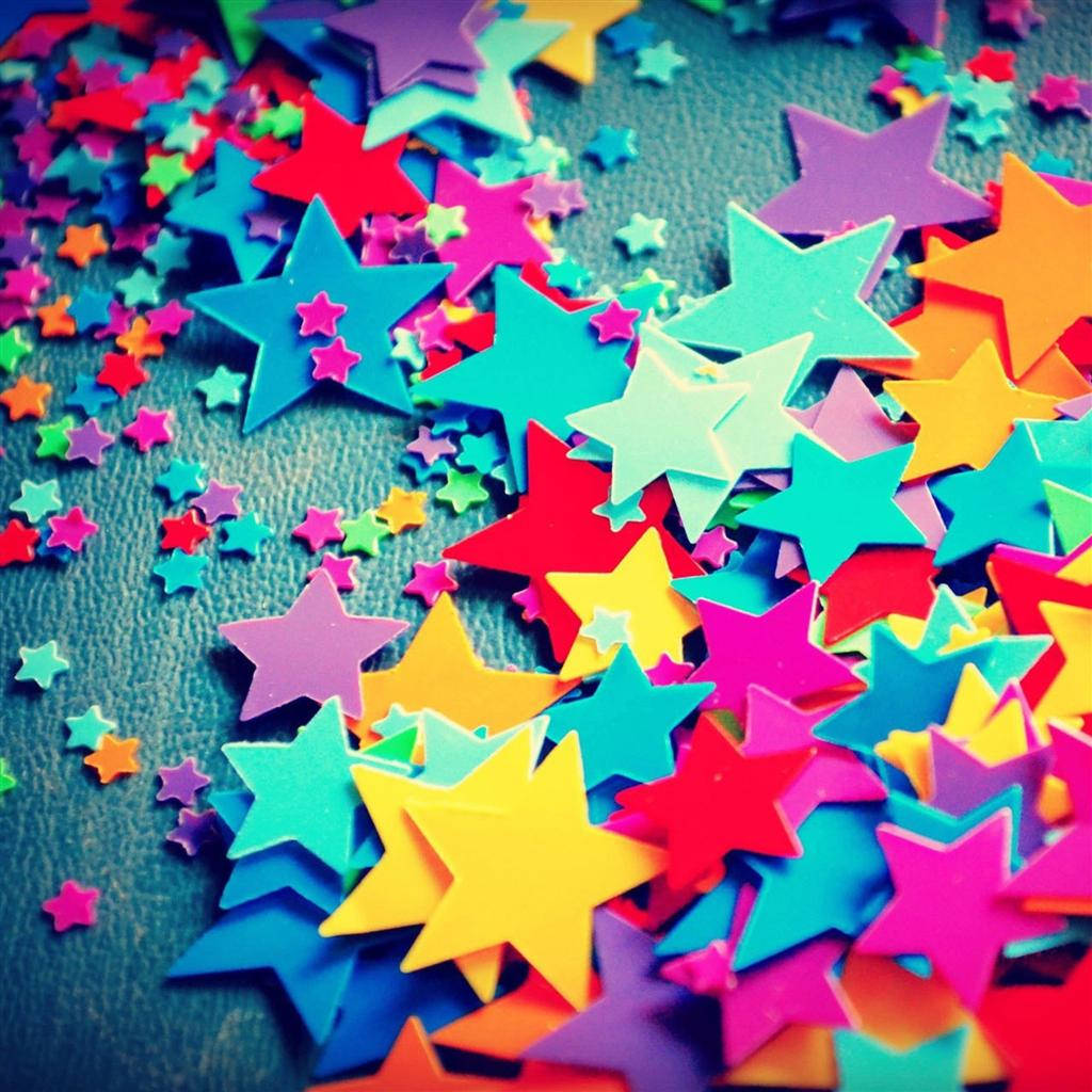 iPad Mini, colorful stars, multicolored paper stars, SD Desktop Wallpaper