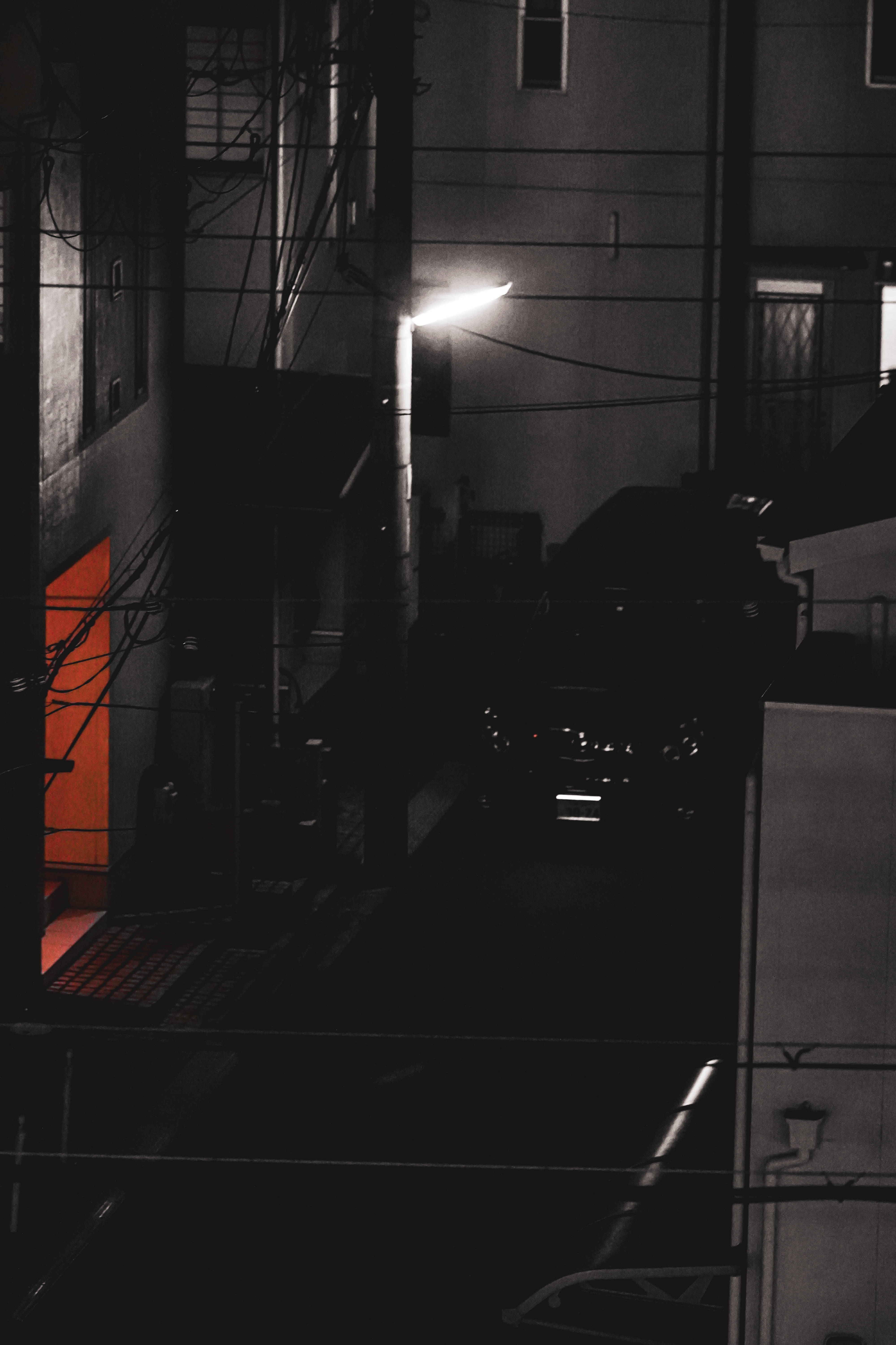 iPad Mini, dark alley, night, 5K Phone Wallpaper