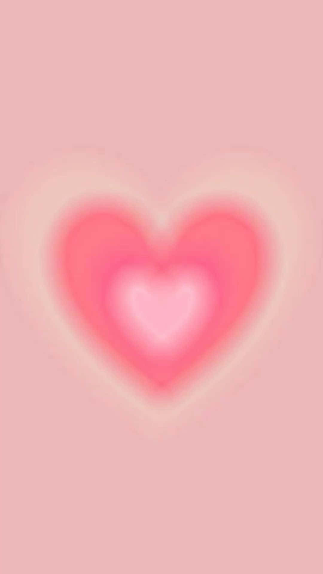 preppy pink heart, soft glowing heart, layered pink gradients, Full HD Phone Wallpaper