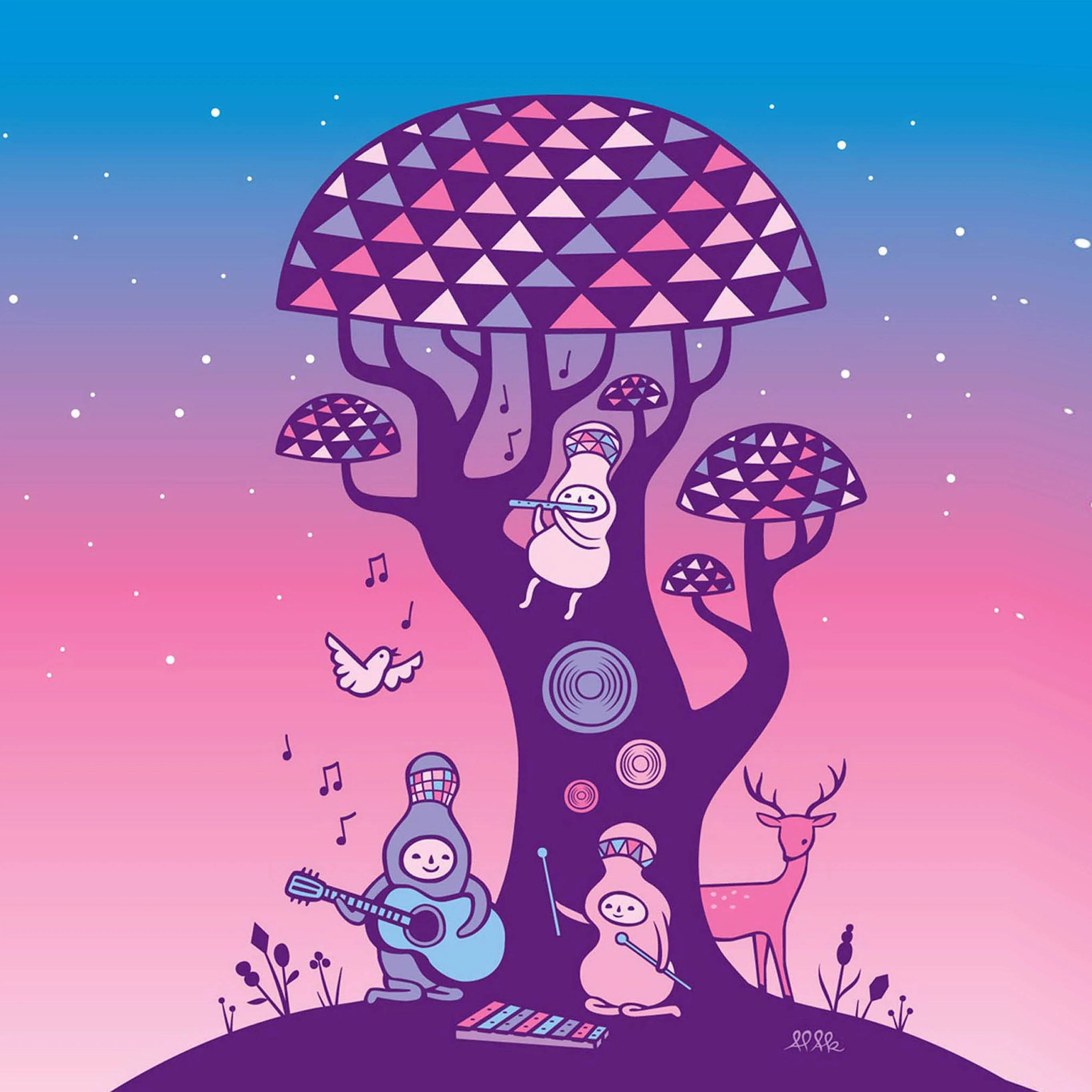 iPad Pro, musicians, tree, 2K Desktop Wallpaper