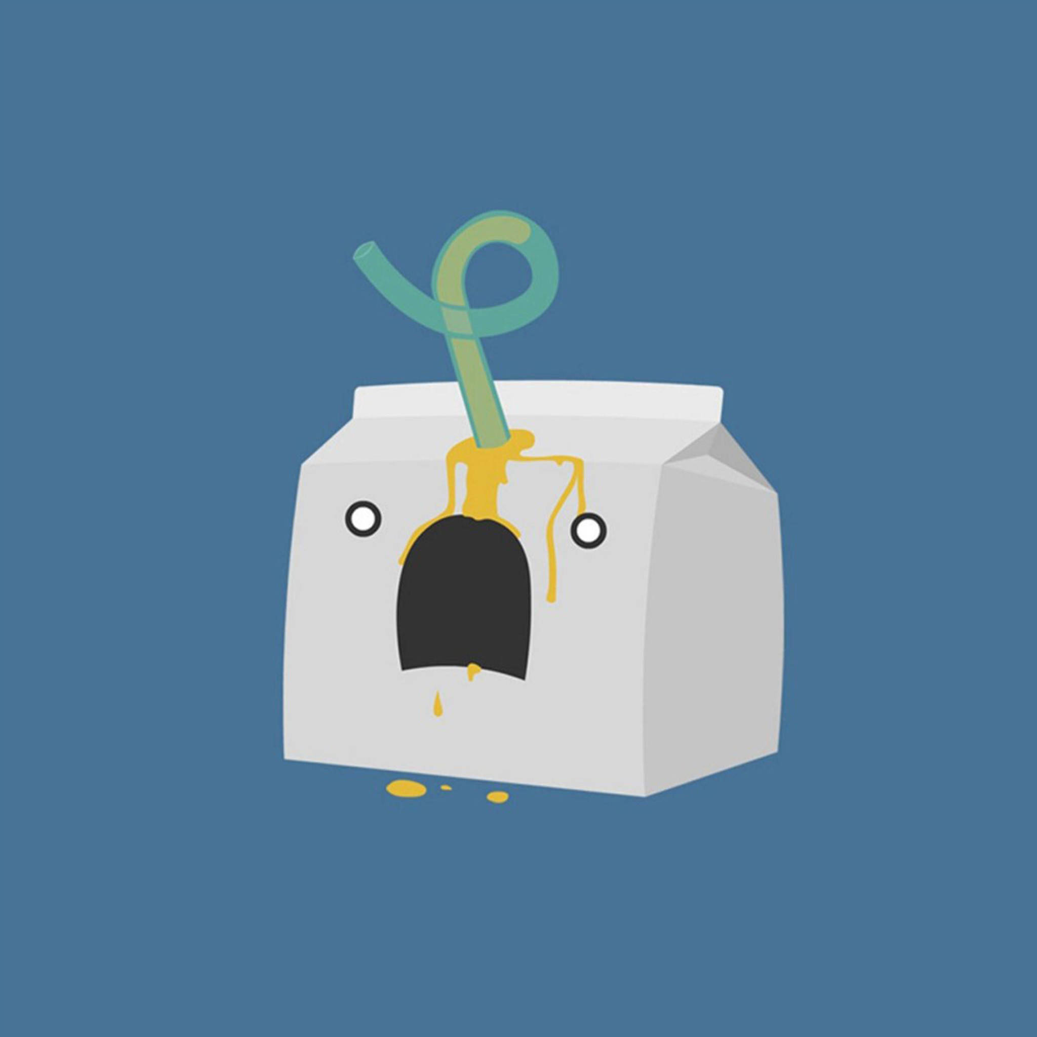 iPad Pro Cute, juice box, green straw, Full HD Desktop Wallpaper
