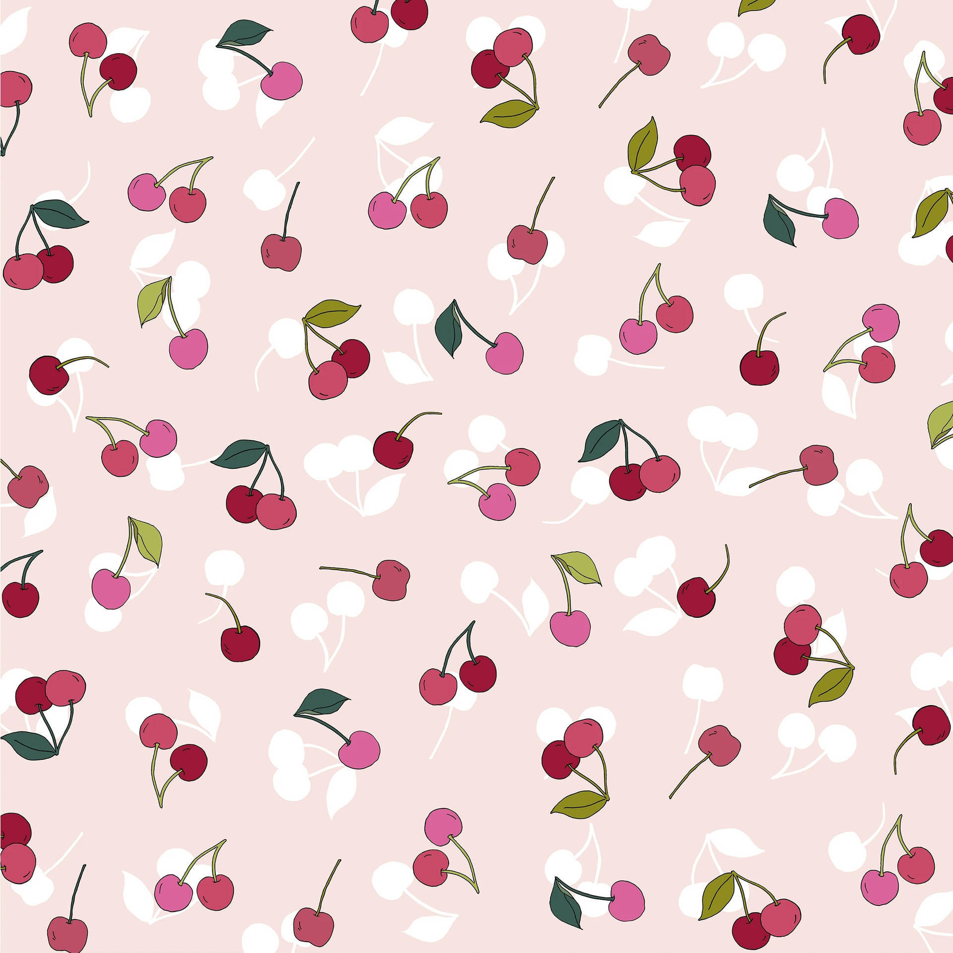 iPad Pro, cherry fruits, pink and red cherries, Full HD Desktop Wallpaper