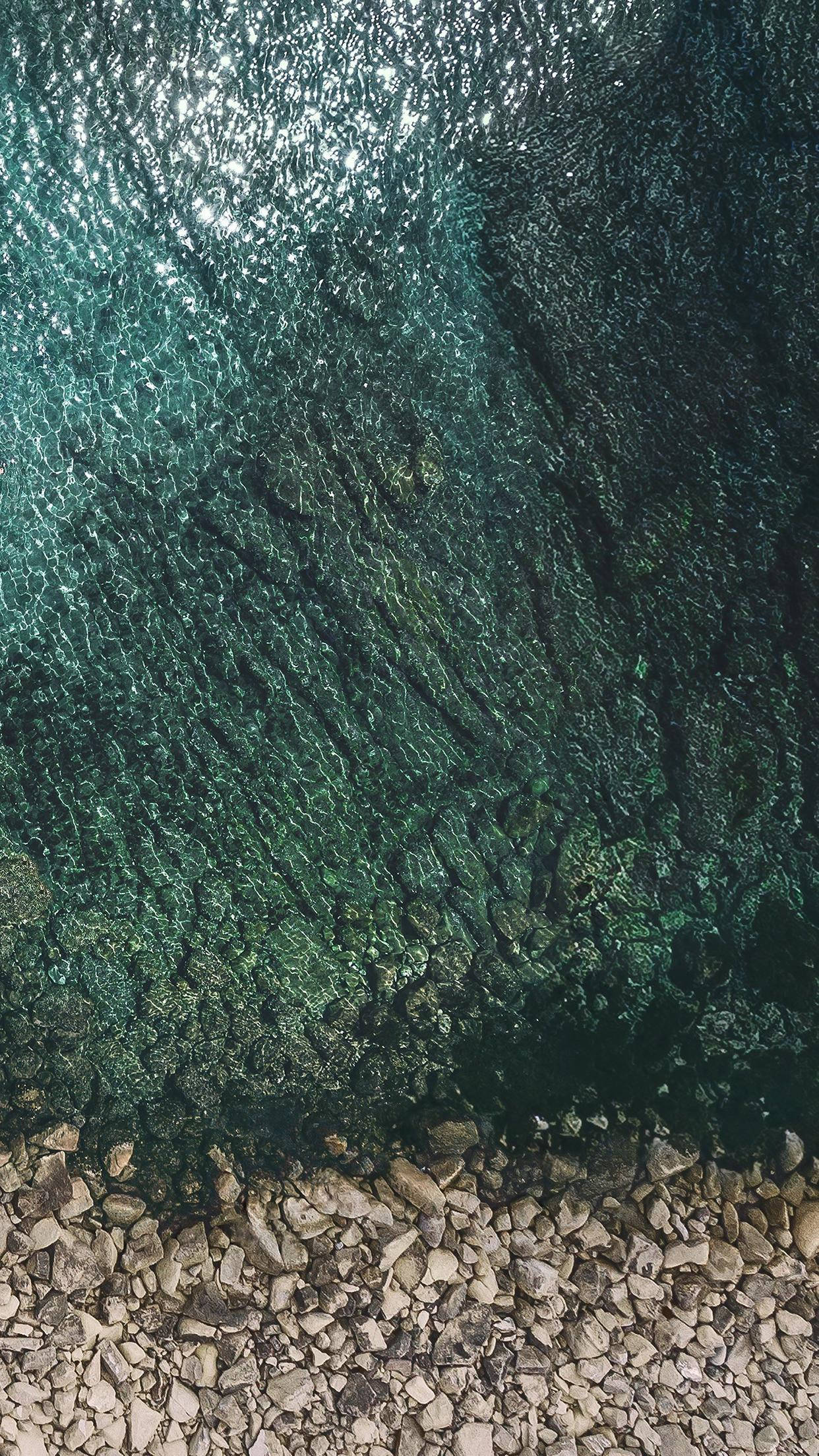iPad Pro, turquoise water, rocky shoreline, Full HD Phone Wallpaper