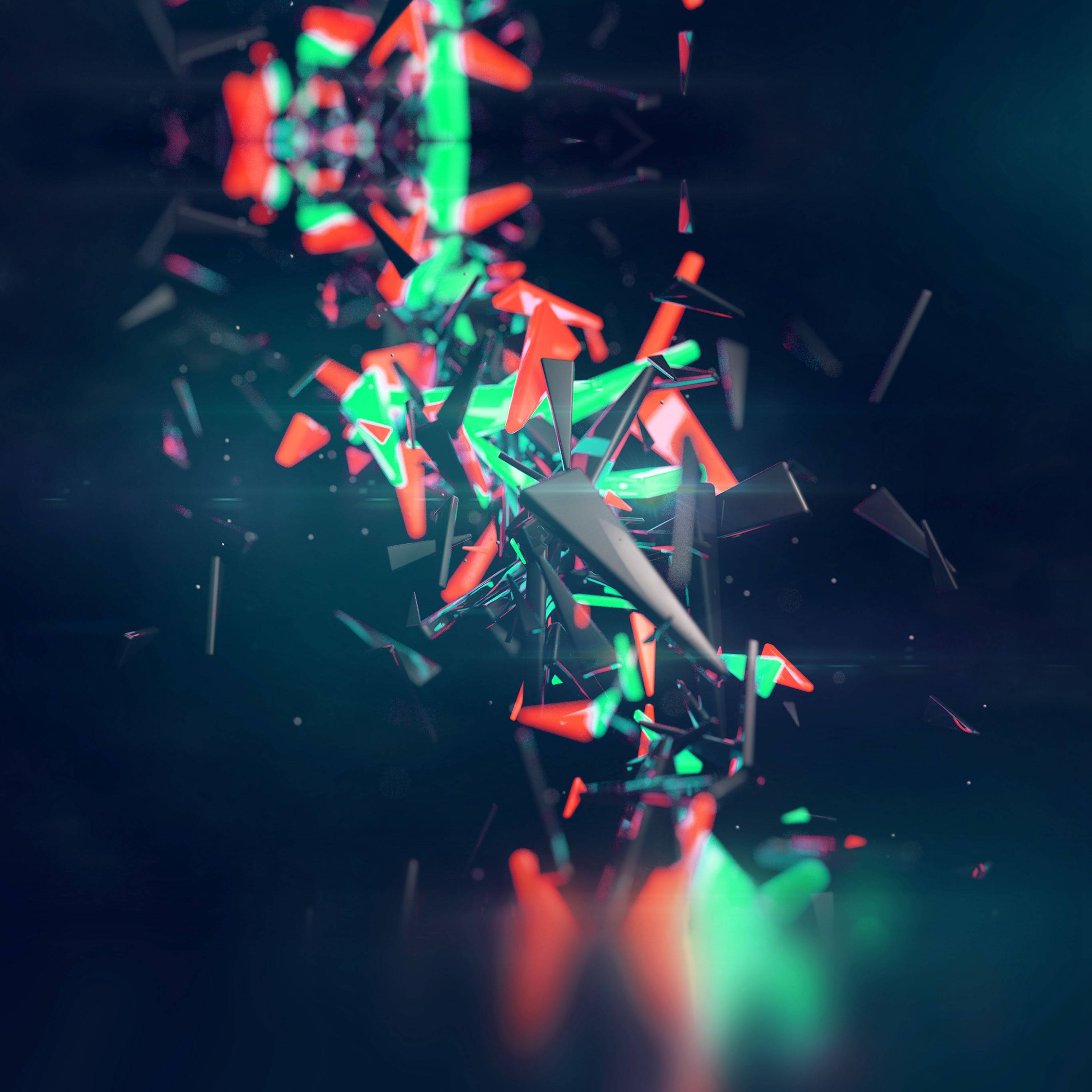 iPad Pro, vibrant red, green, 2K Desktop Wallpaper