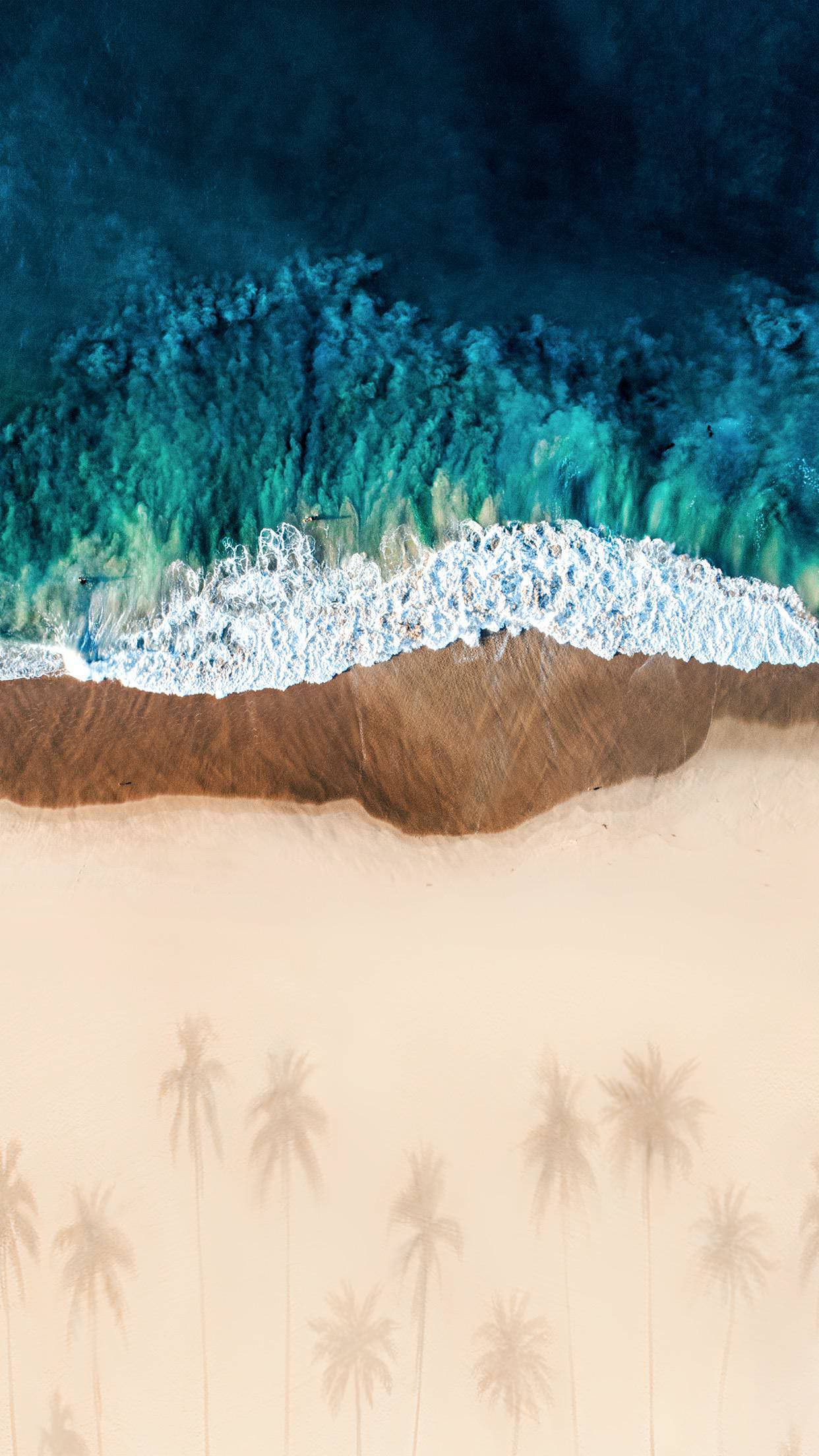 iPad Pro, beach shore, turquoise waves, Full HD Phone Wallpaper