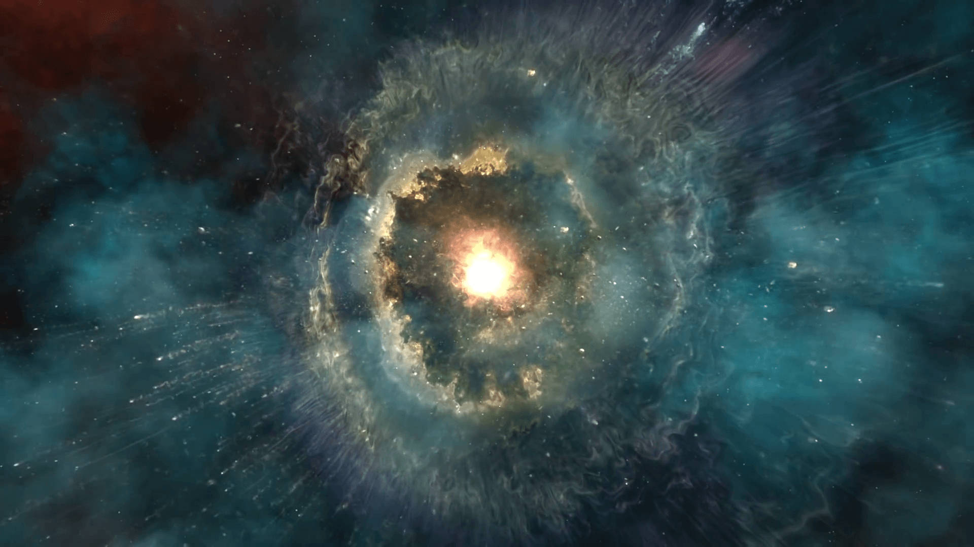 iPad Pro, star explosion, teal, Full HD Desktop Wallpaper