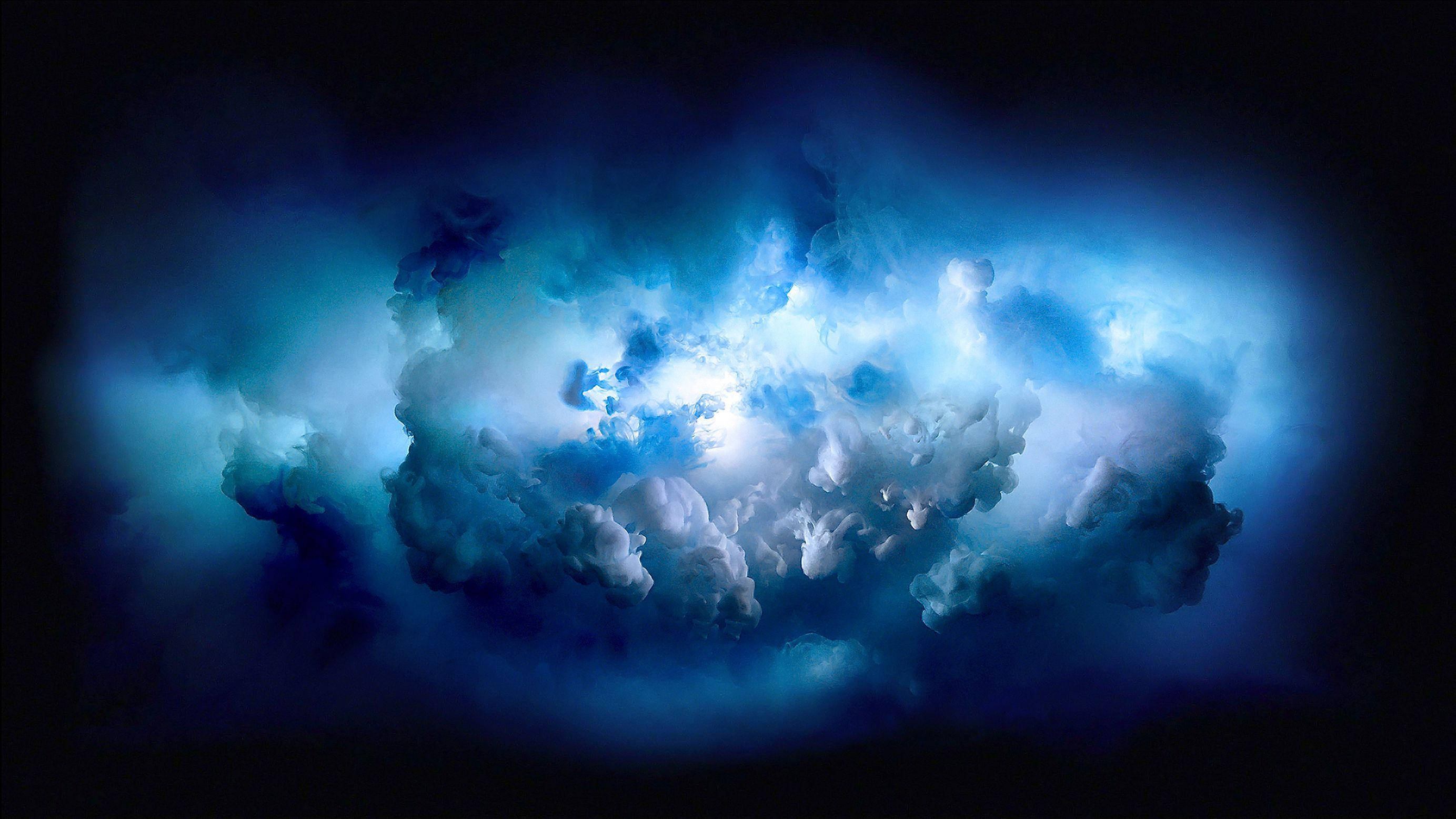 iPad Pro, luminous blue, cloud formation, 2K Desktop Wallpaper