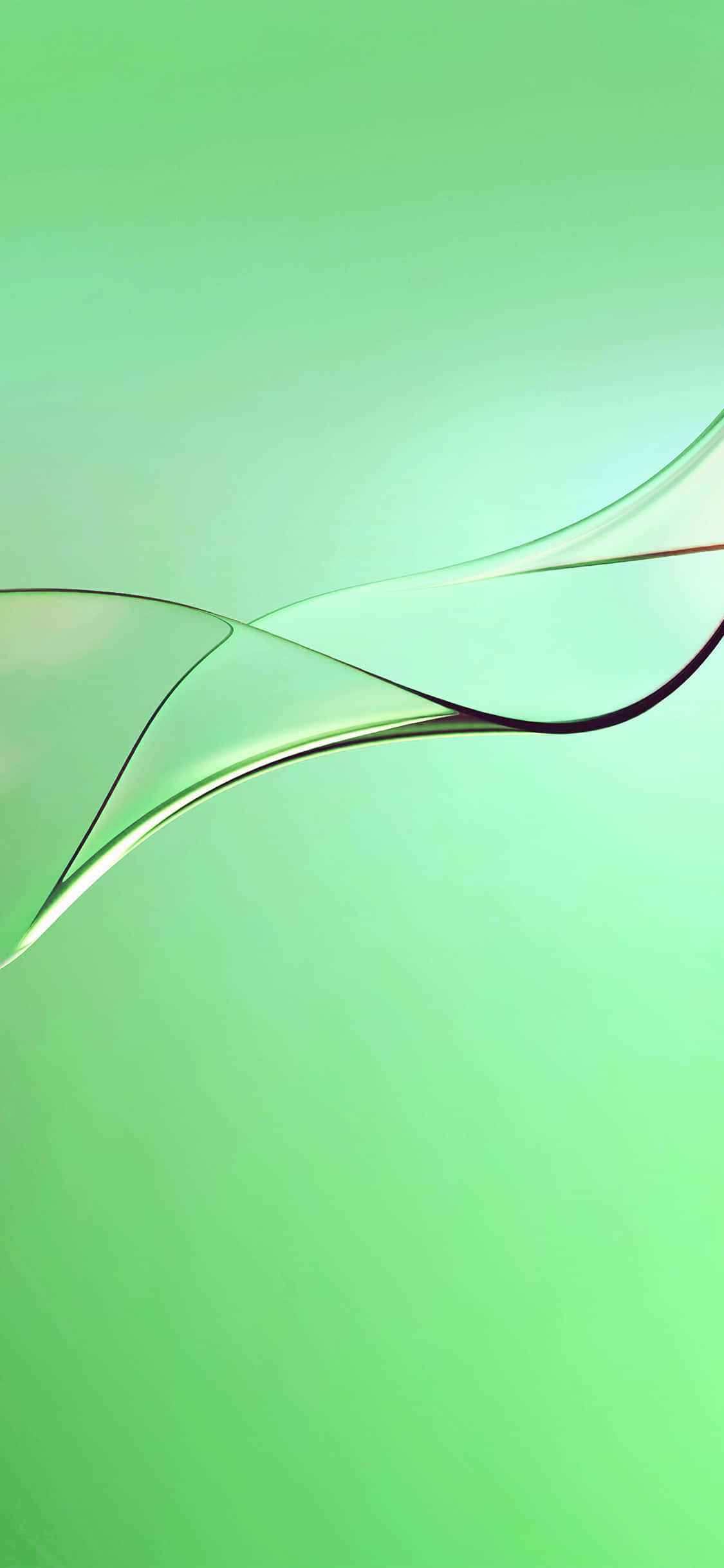 iPhone 11, emerald green, smooth translucent green wave, Full HD Phone Wallpaper