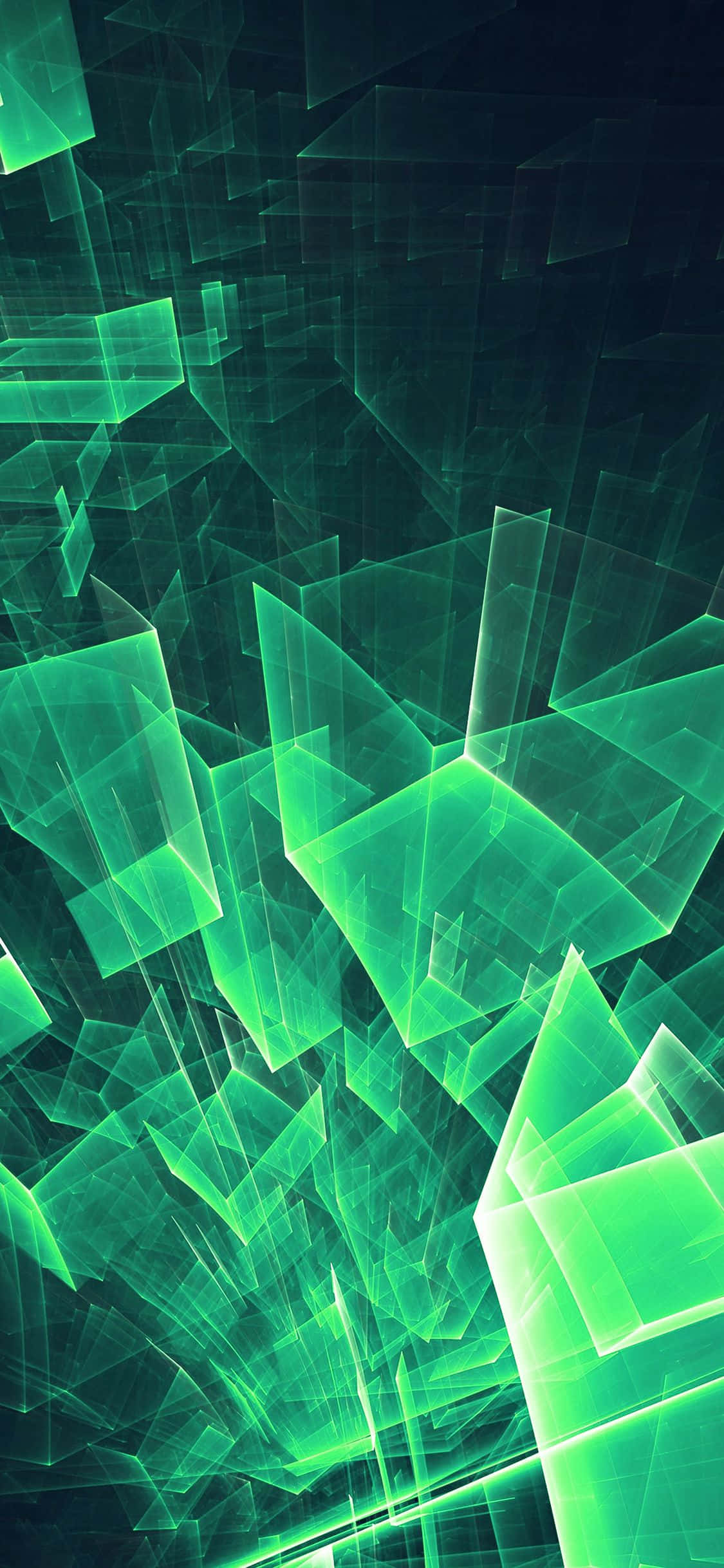 iPhone 11, green, geometric shards, Full HD Phone Wallpaper