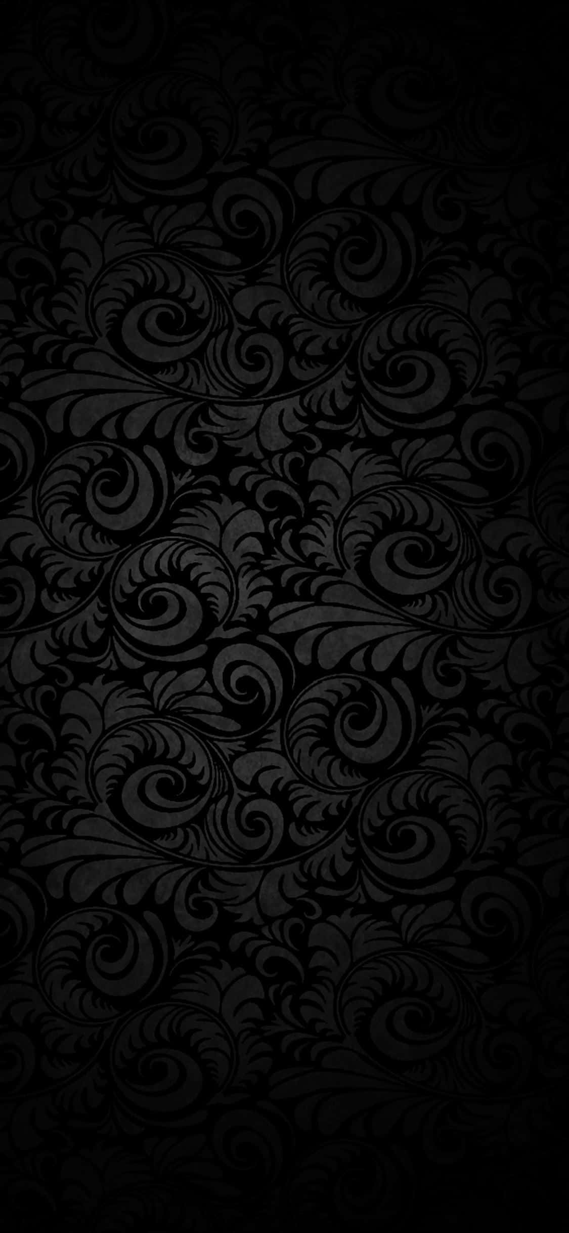 iPhone 11 Pro, black, damask pattern, Full HD Phone Wallpaper