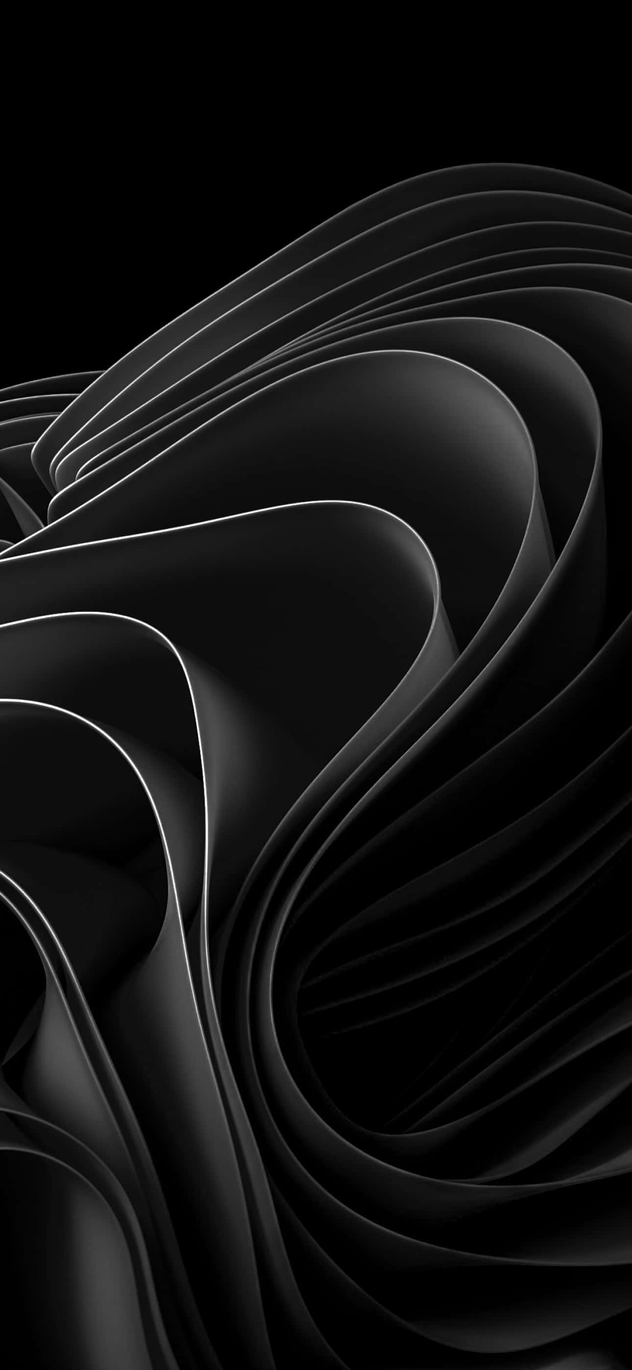 iPhone 11 Pro, Black, abstract waves, 2K Phone Wallpaper