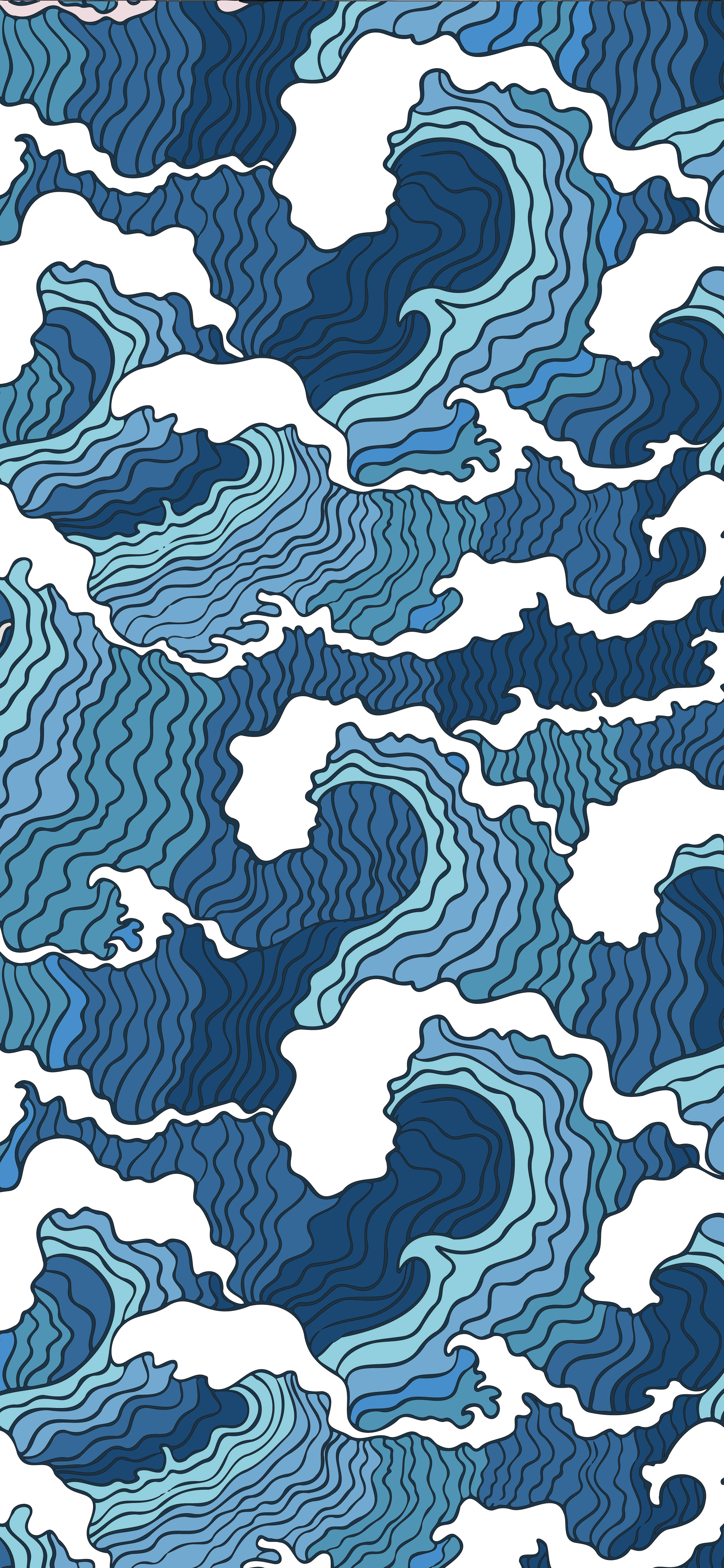 iPhone 11 Pro Max, 4K, Japanese Waves Pattern, 4K Phone Wallpaper