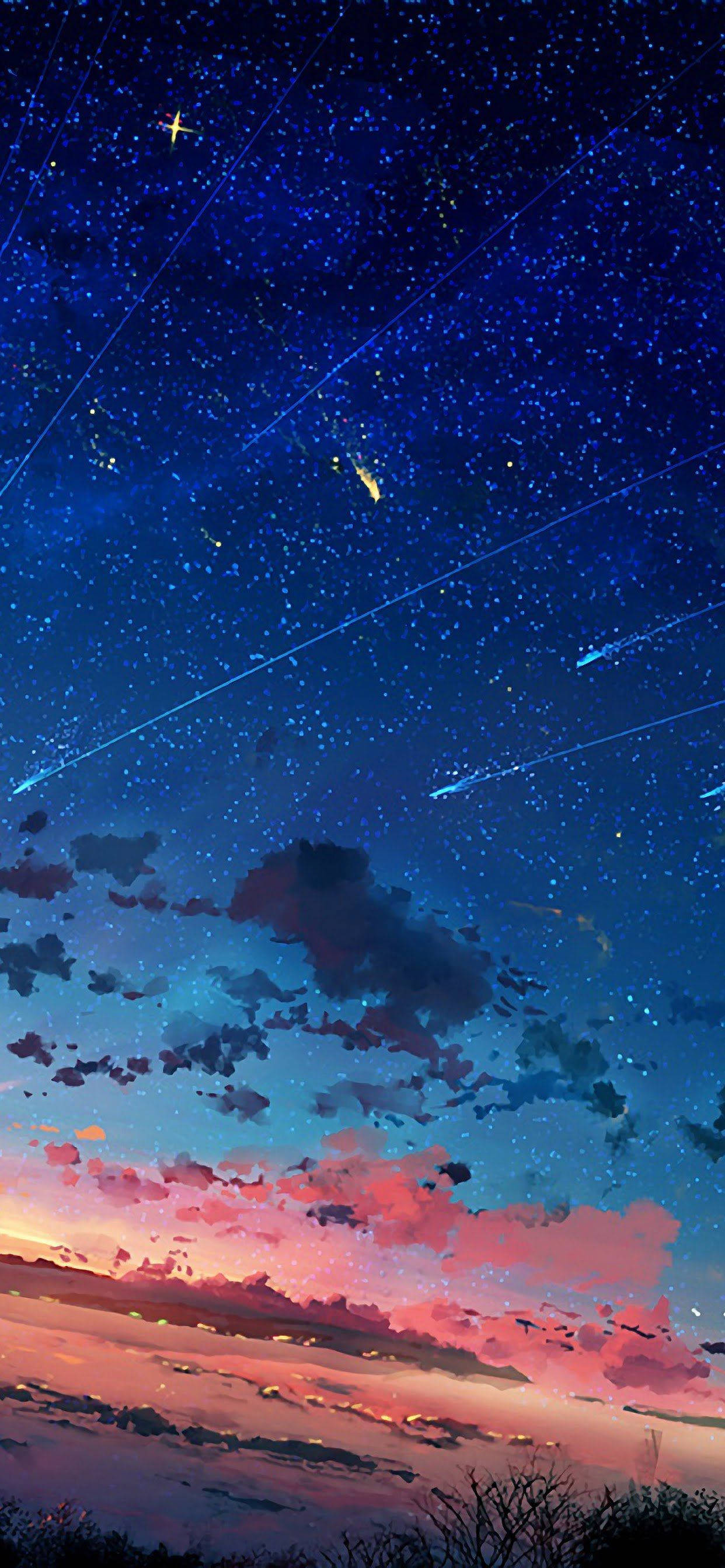 iPhone 11 Pro Max, 4K, shooting stars, 2K Phone Wallpaper