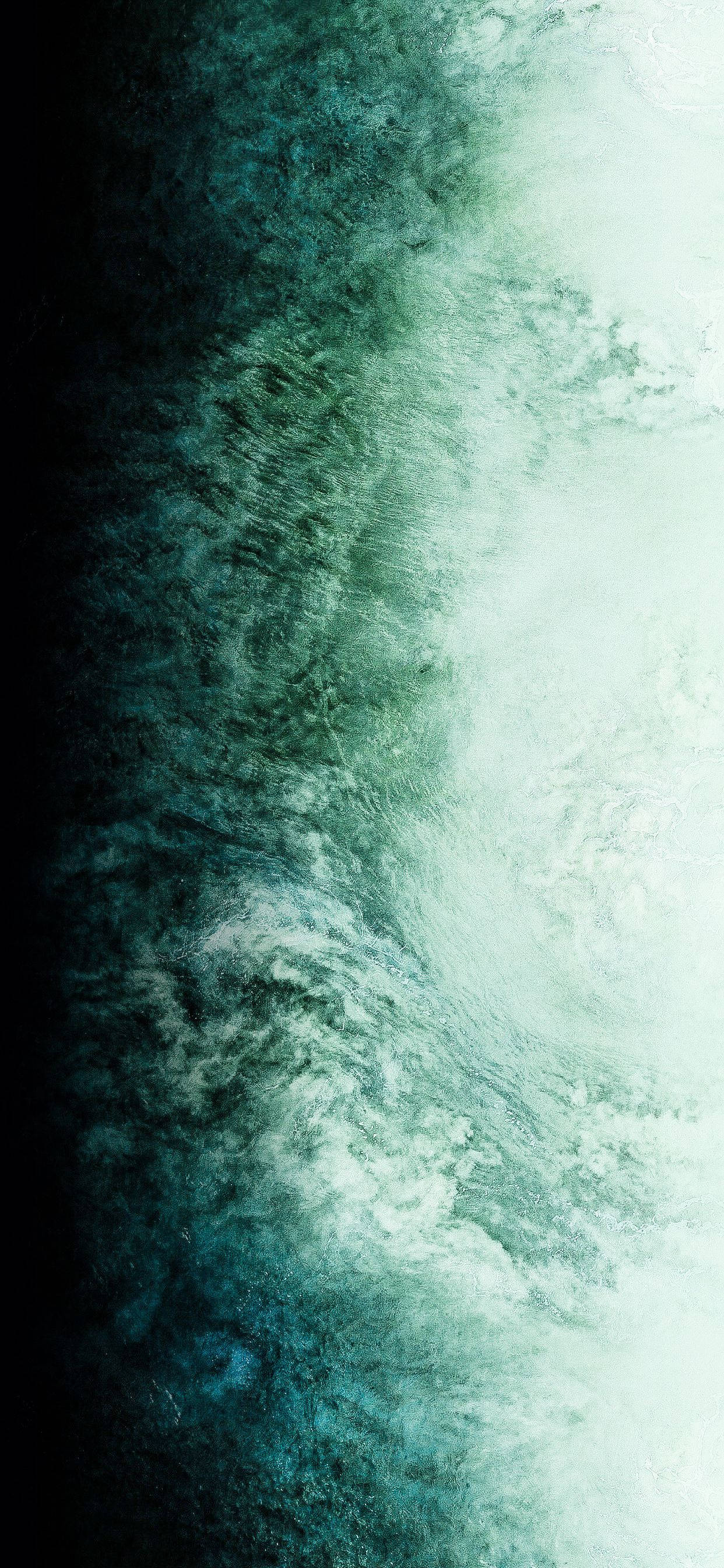 smoky midnight green, iPhone 11, deep teal, 2K Phone Wallpaper