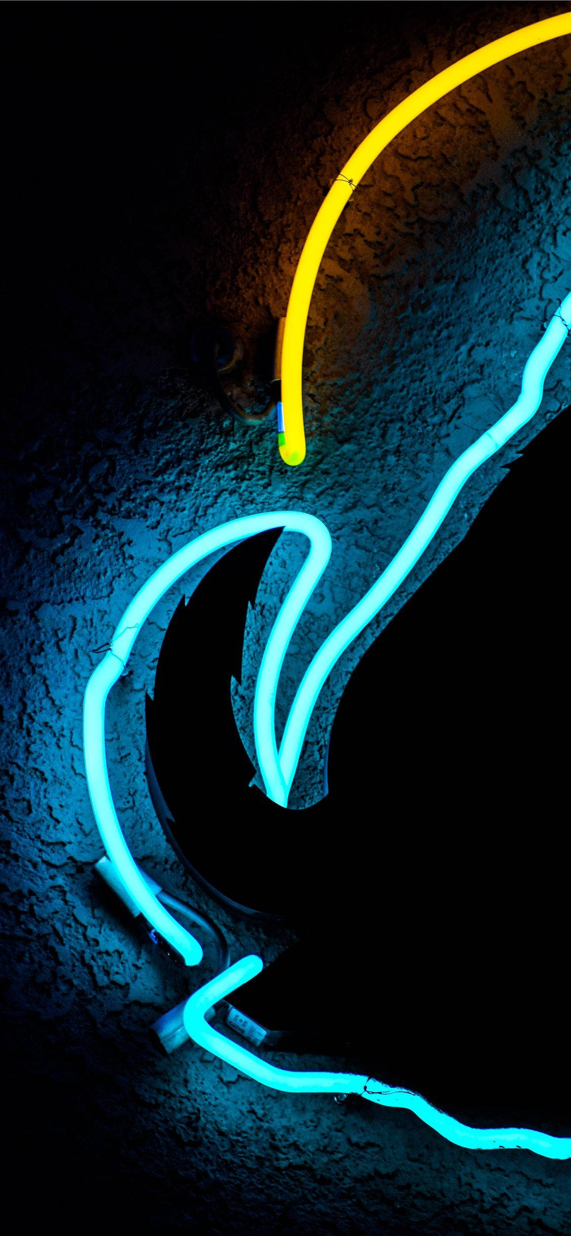 iPhone 11 Pro Max, neon lights, vibrant yellow, Full HD Phone Wallpaper