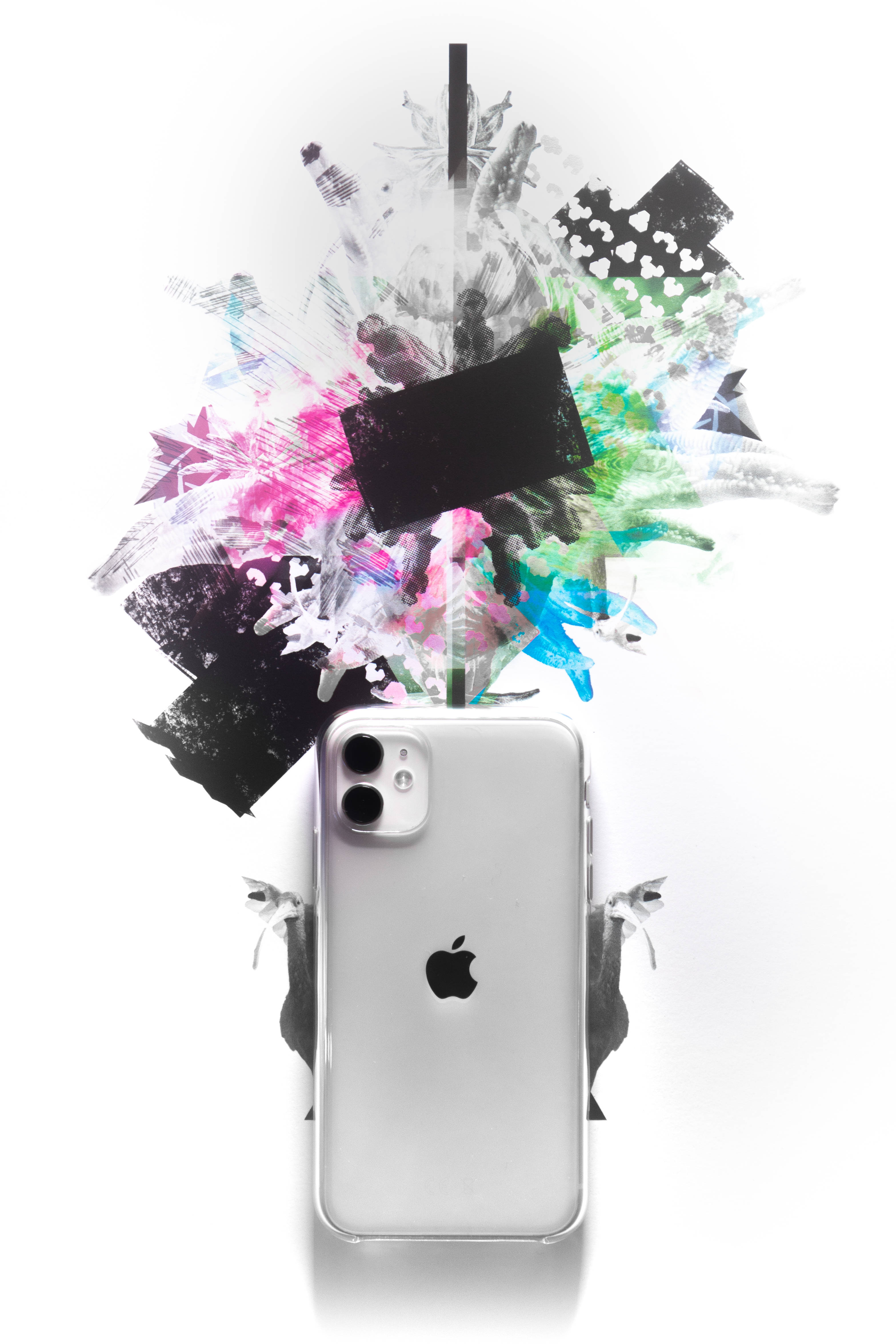 iPhone 11 Pro Max, silver, clear case, 4K Phone Wallpaper