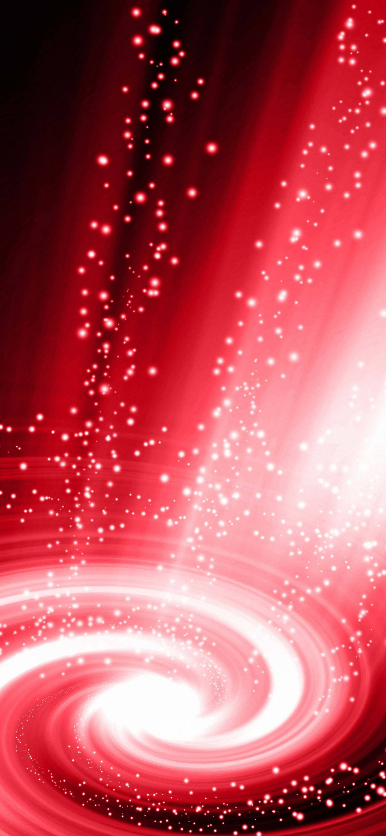 iPhone 11 Pro Red, red cosmic swirl, glowing particles, 2K Phone Wallpaper