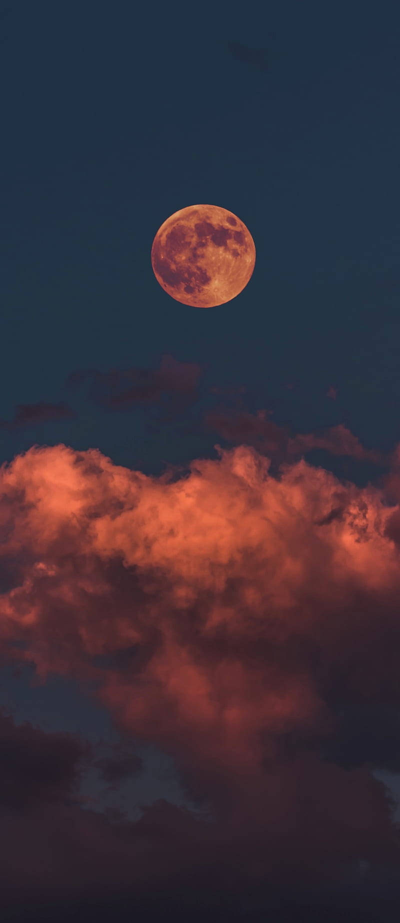iPhone 11 Pro Red, orange moon, fiery red clouds, HD Phone Wallpaper