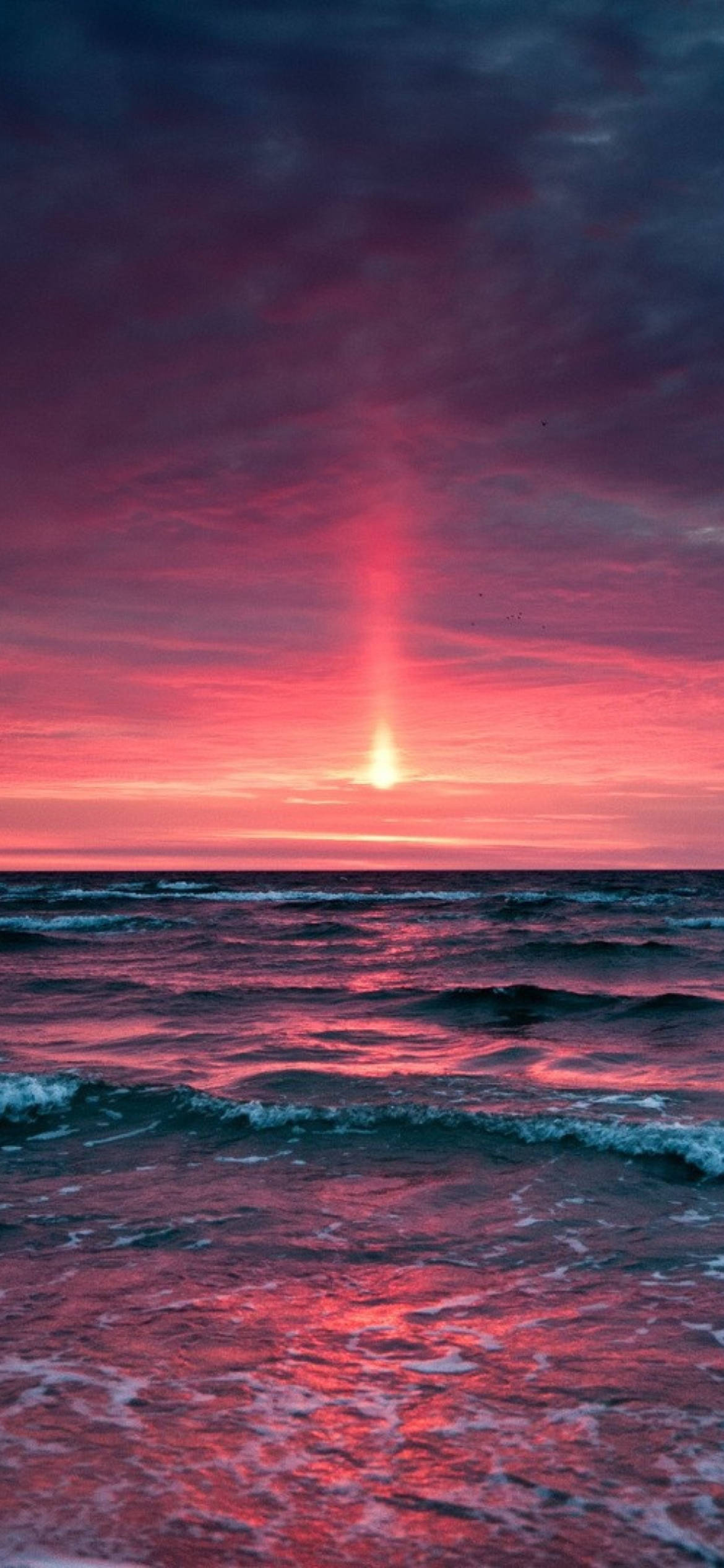 iPhone 11 Pro Red, sunset, ocean, Full HD Phone Wallpaper