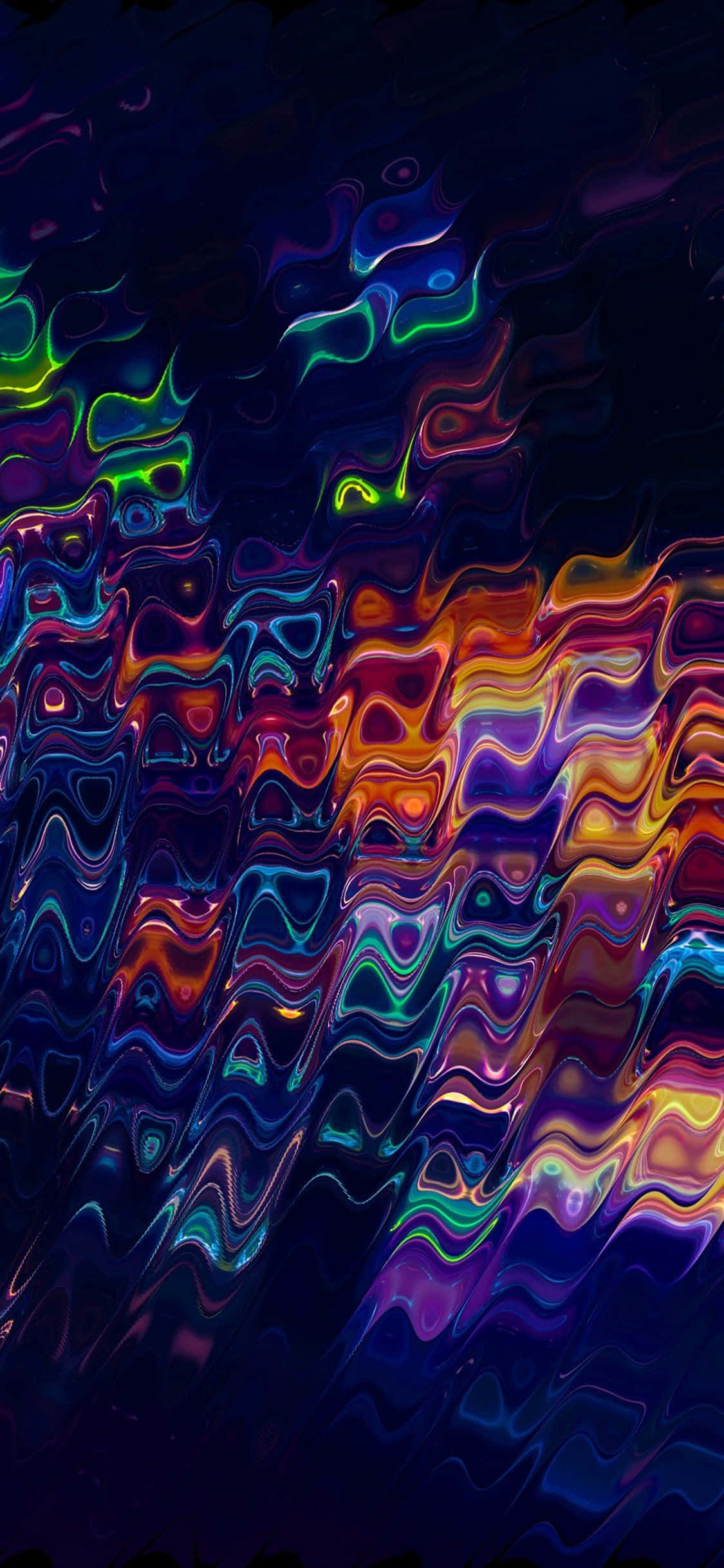 iPhone 11 Pro, 1125 x 2436, neon waves, Full HD Phone Wallpaper