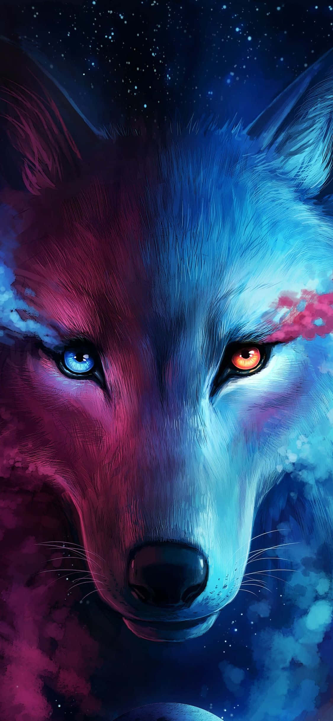 iPhone 11 Pro, glowing blue eyes, glowing orange eyes, Full HD Phone Wallpaper