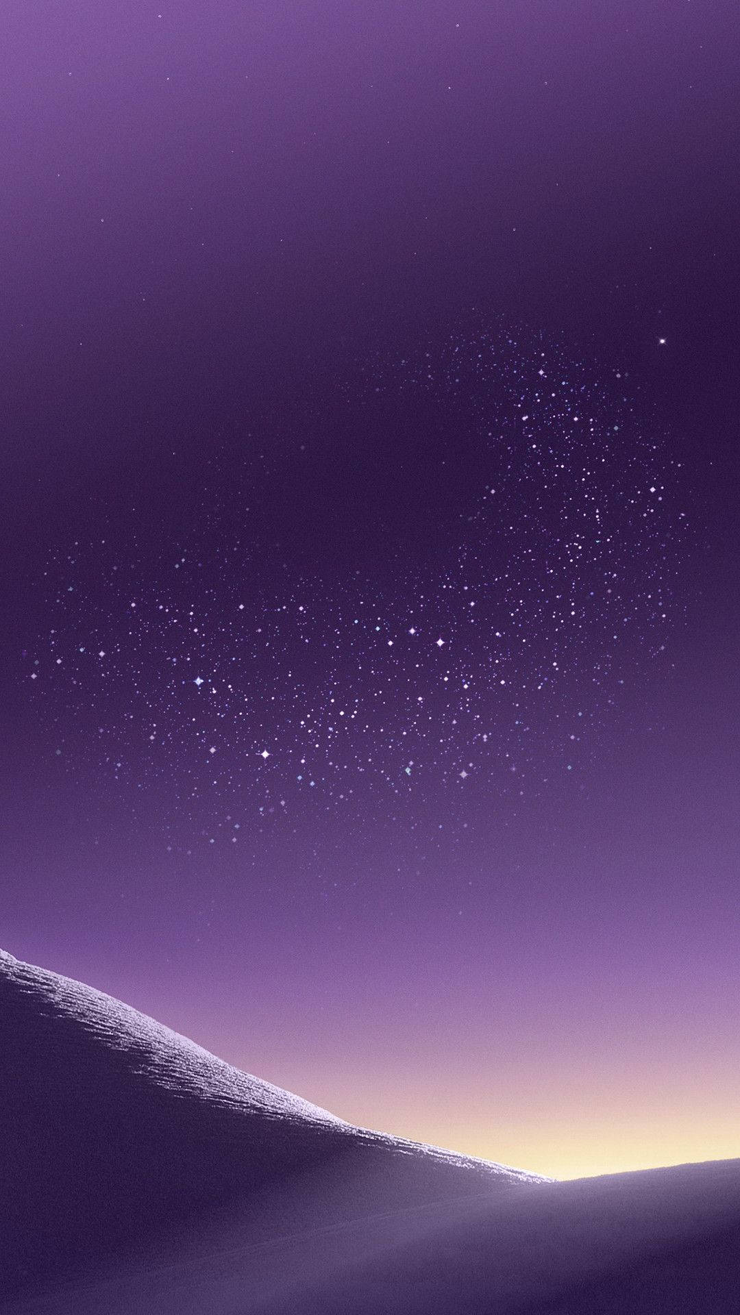 iPhone 11 Purple, purple twilight sky, sparkling stars, Full HD Phone Wallpaper