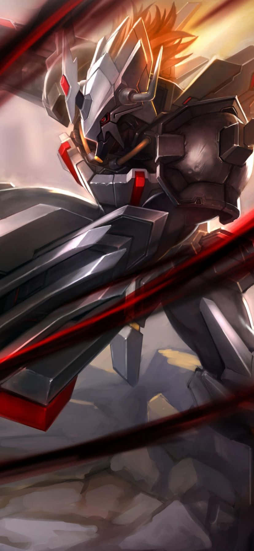 iPhone 11, Red Anime, anime-style mech warrior, HD Phone Wallpaper