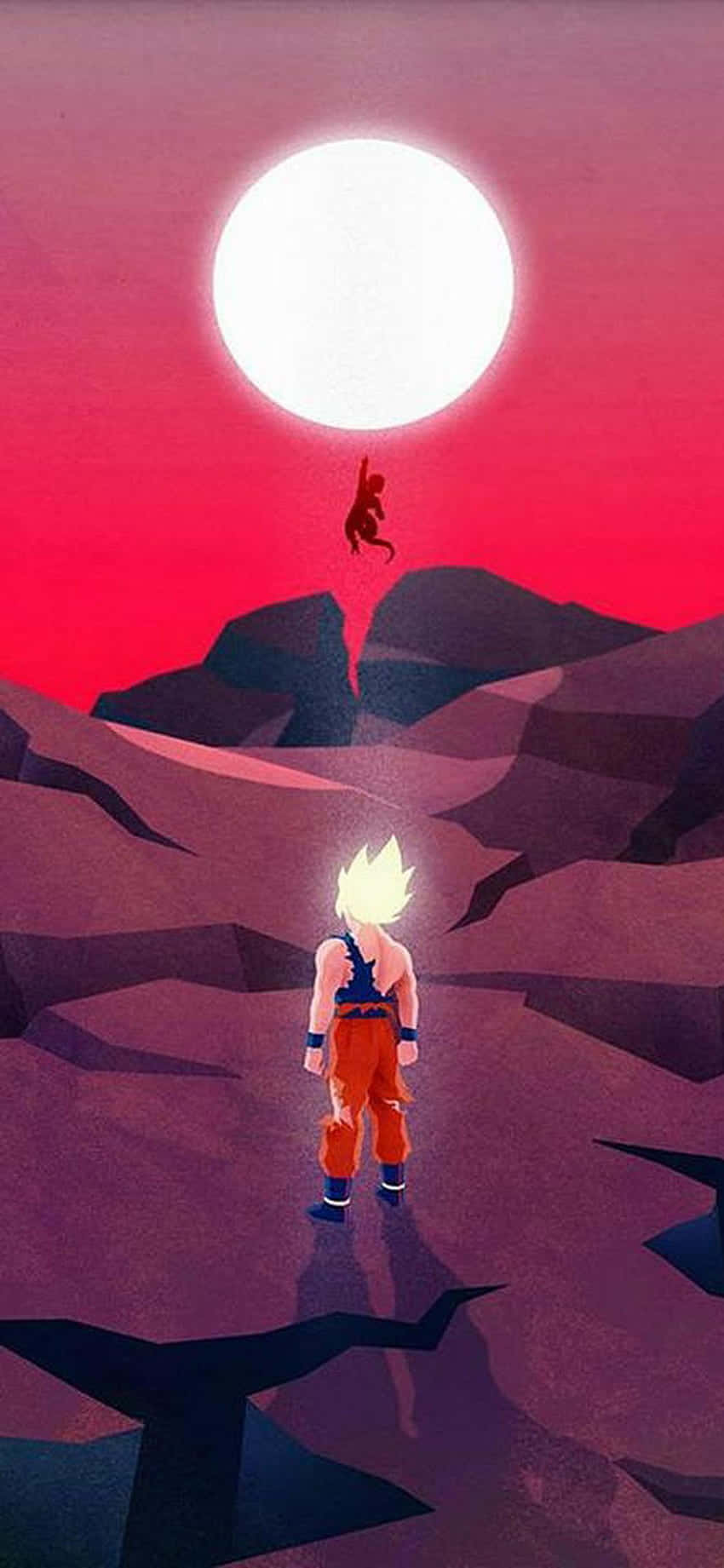 iPhone 11 Red Anime, anime character, rocky cliff, HD Phone Wallpaper