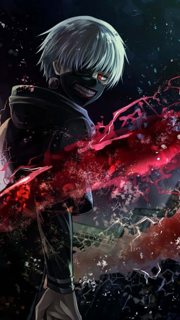 iPhone 11, Red Anime, white hair, HD Phone Wallpaper