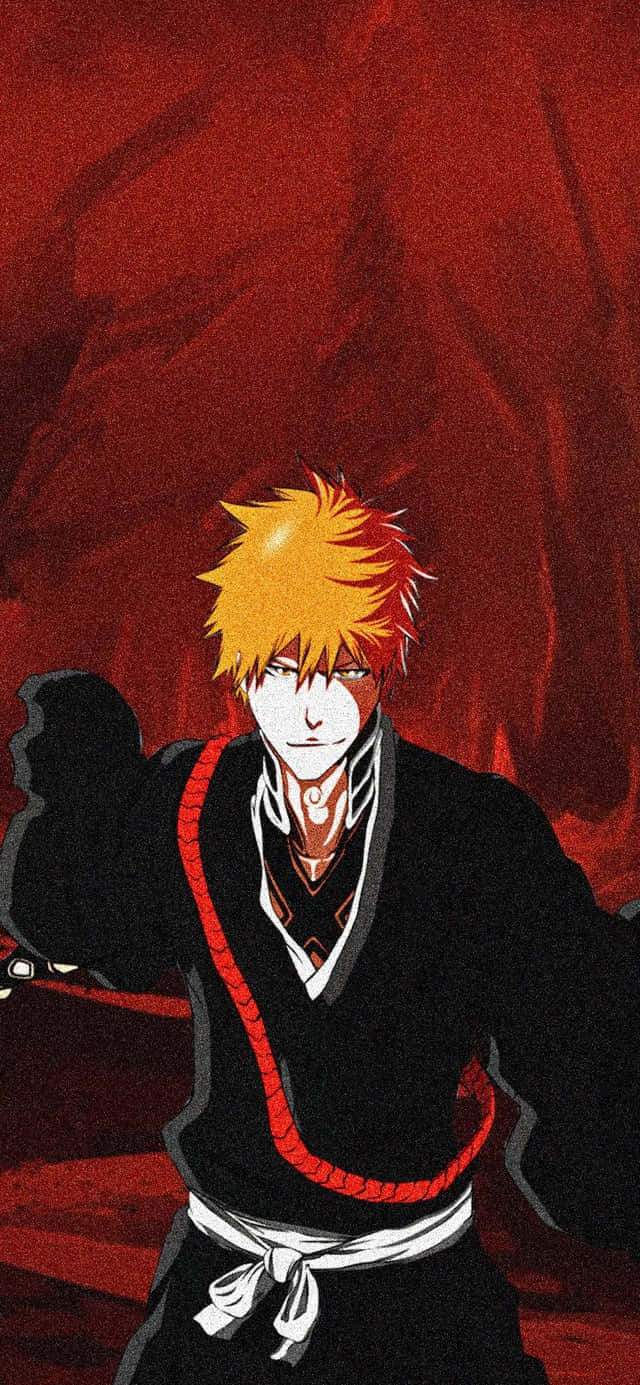 iPhone 11 Red Anime, spiky orange hair, white face, HD Phone Wallpaper