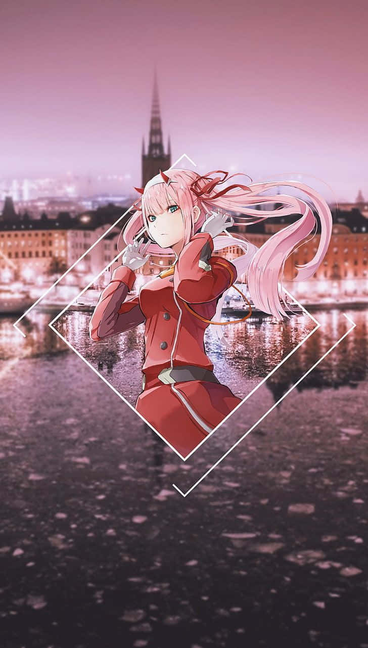 iPhone 11 Red Anime, pink hair, red coat, HD Phone Wallpaper