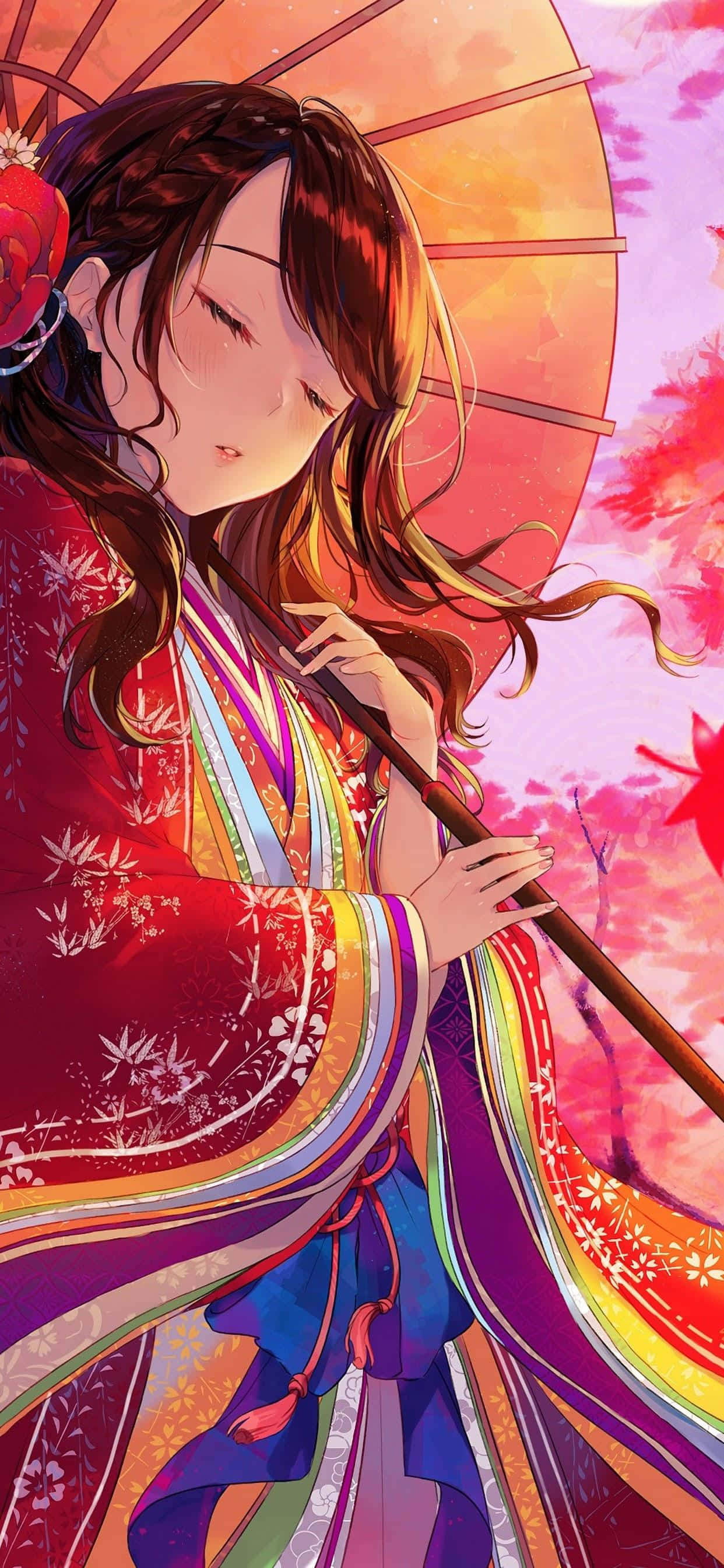 iPhone 11, red, anime, 2K Phone Wallpaper