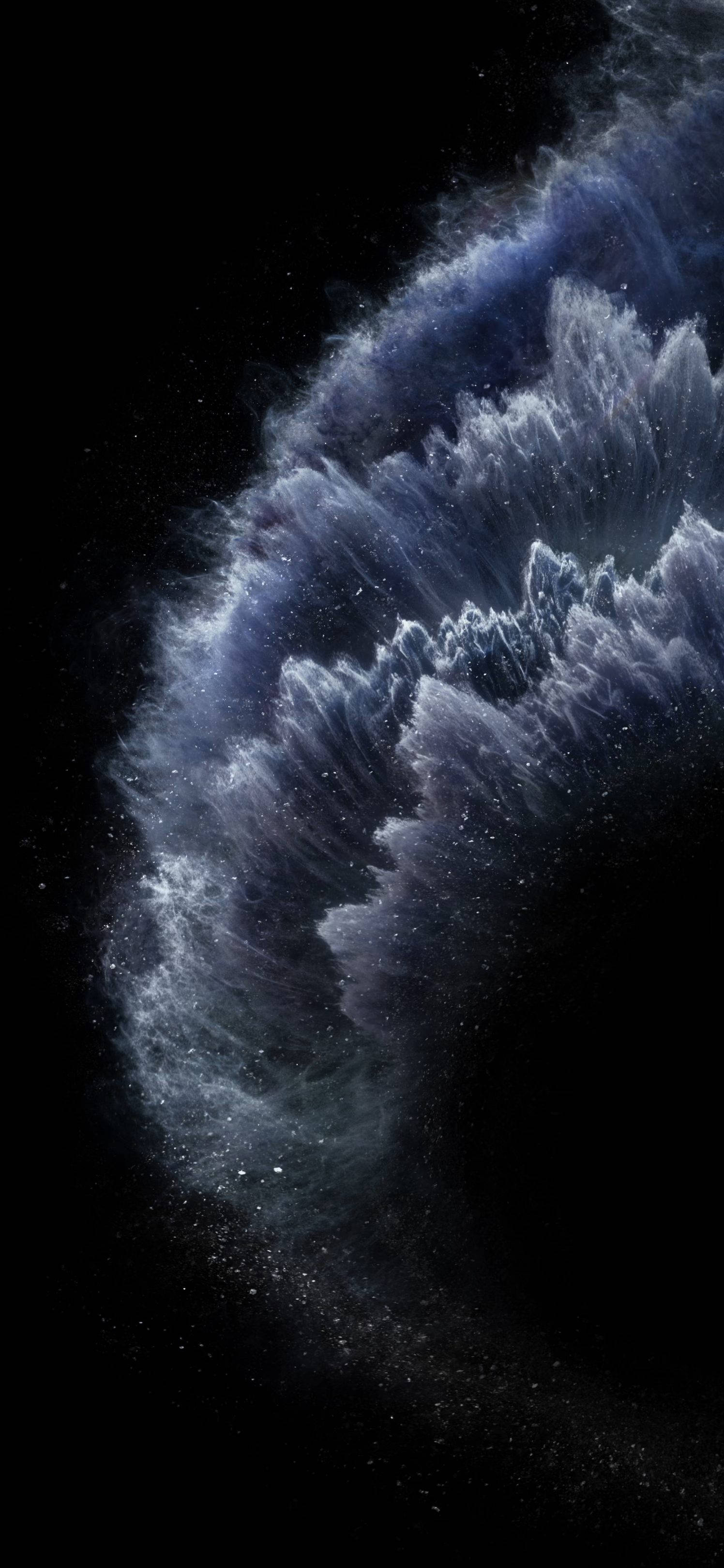 iPhone 11, blue, nebula, 2K Phone Wallpaper