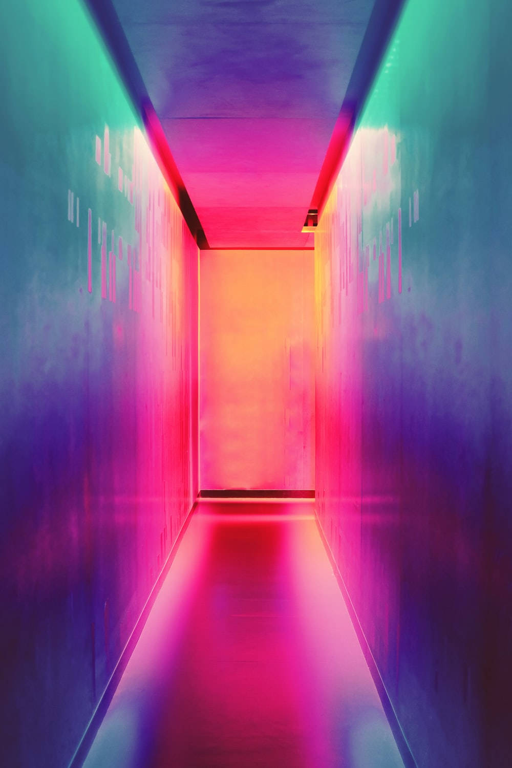 neon hallway, iPhone 11, neon pink, HD Phone Wallpaper