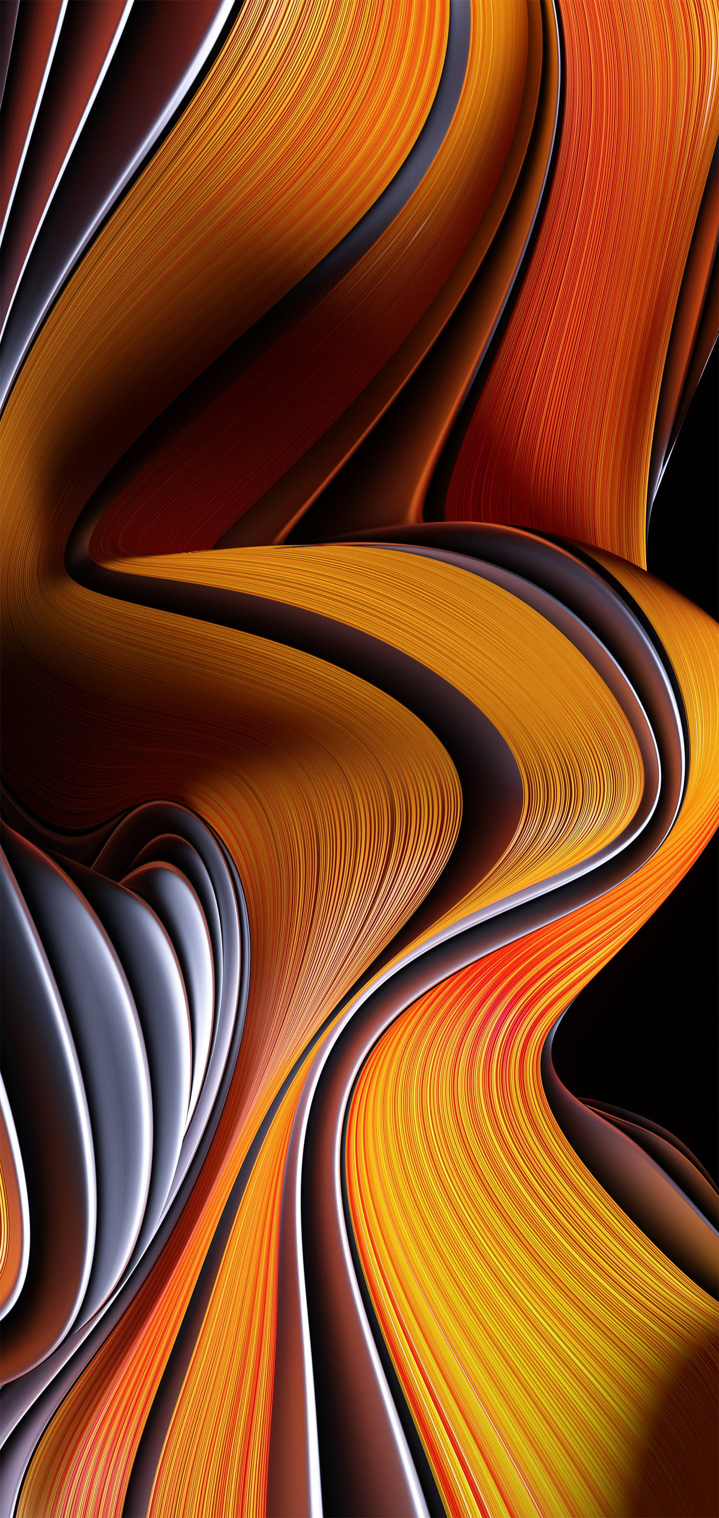 iPhone 12 Pro Max, gold, abstract pattern, 2K Phone Wallpaper