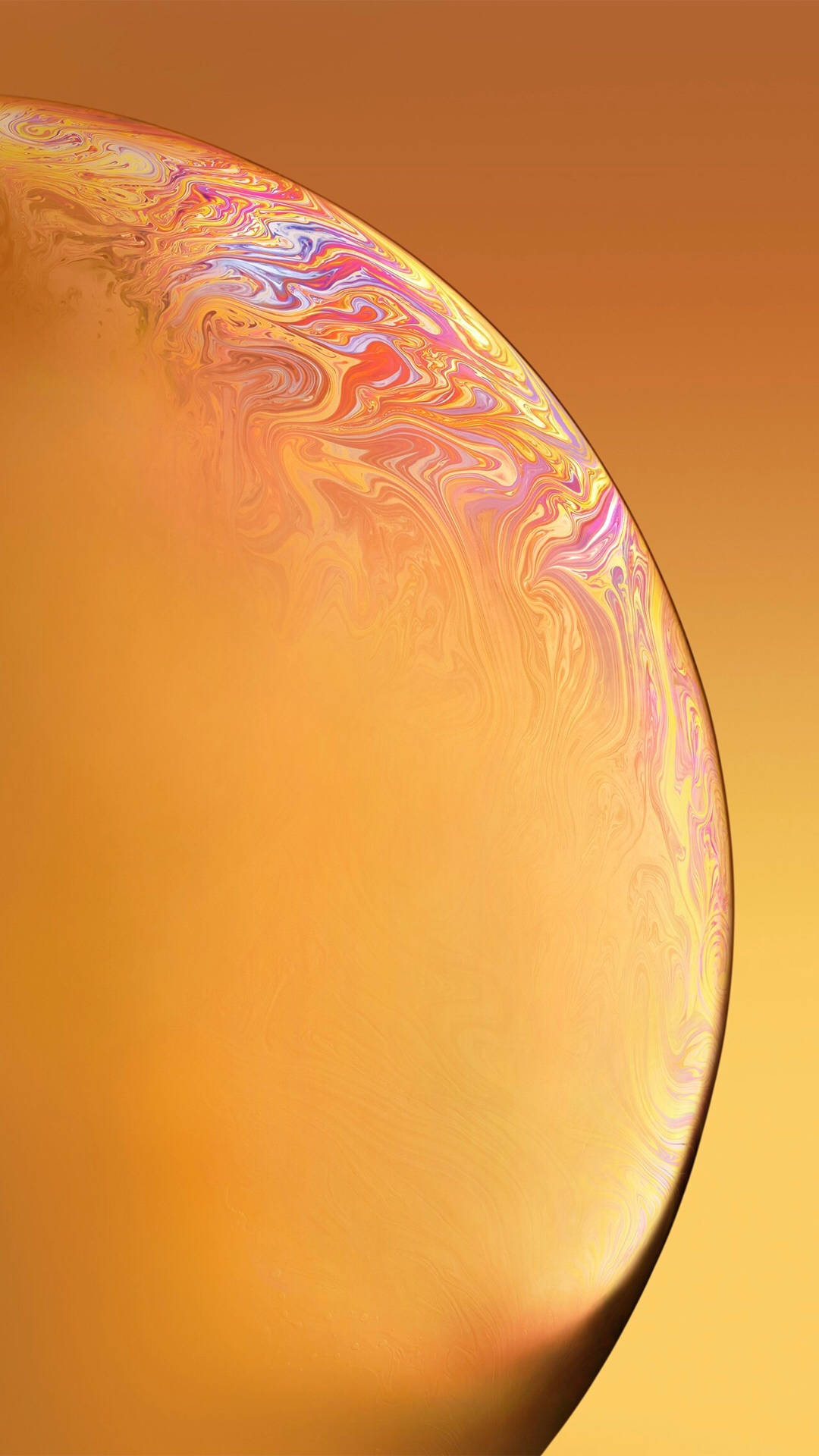 iPhone 12 Pro Max Gold, soap bubble, swirling rainbow colors, Full HD Phone Wallpaper