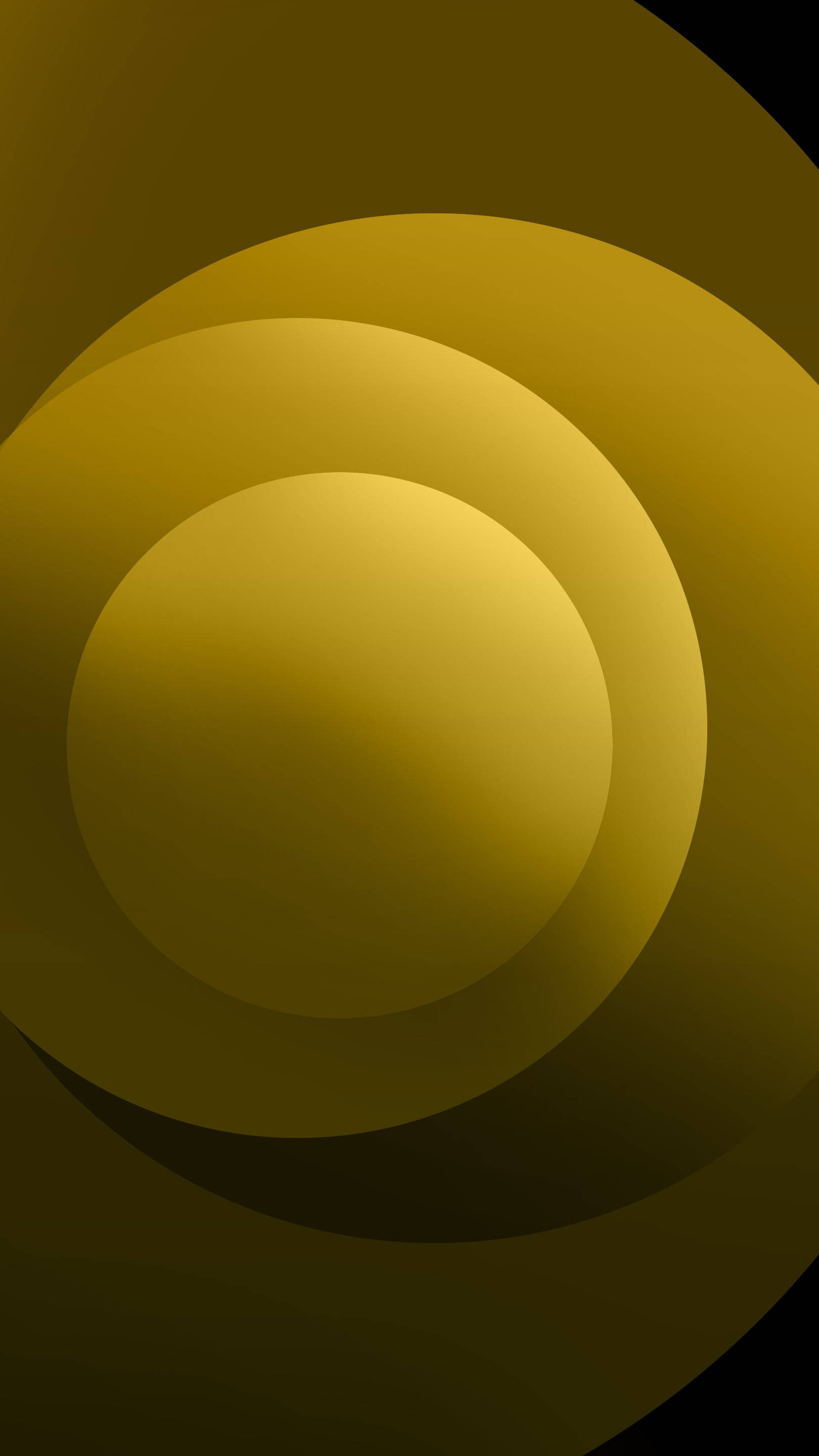 iPhone 12 Pro Max, Gold, glowing golden circles, 2K Phone Wallpaper
