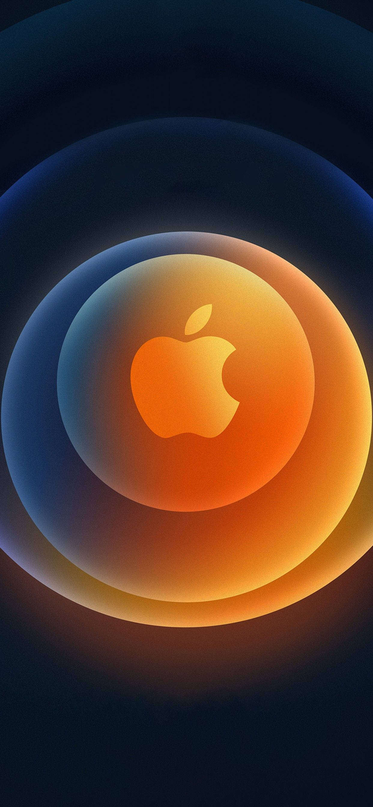 iPhone 12 Pro Max Gold, apple logo, orange, 2K Phone Wallpaper