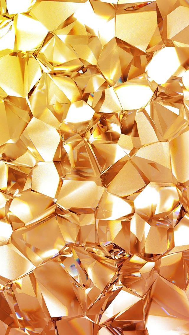 iPhone 12 Pro Max Gold, golden crystalline facets, geometric brilliance, SD Phone Wallpaper