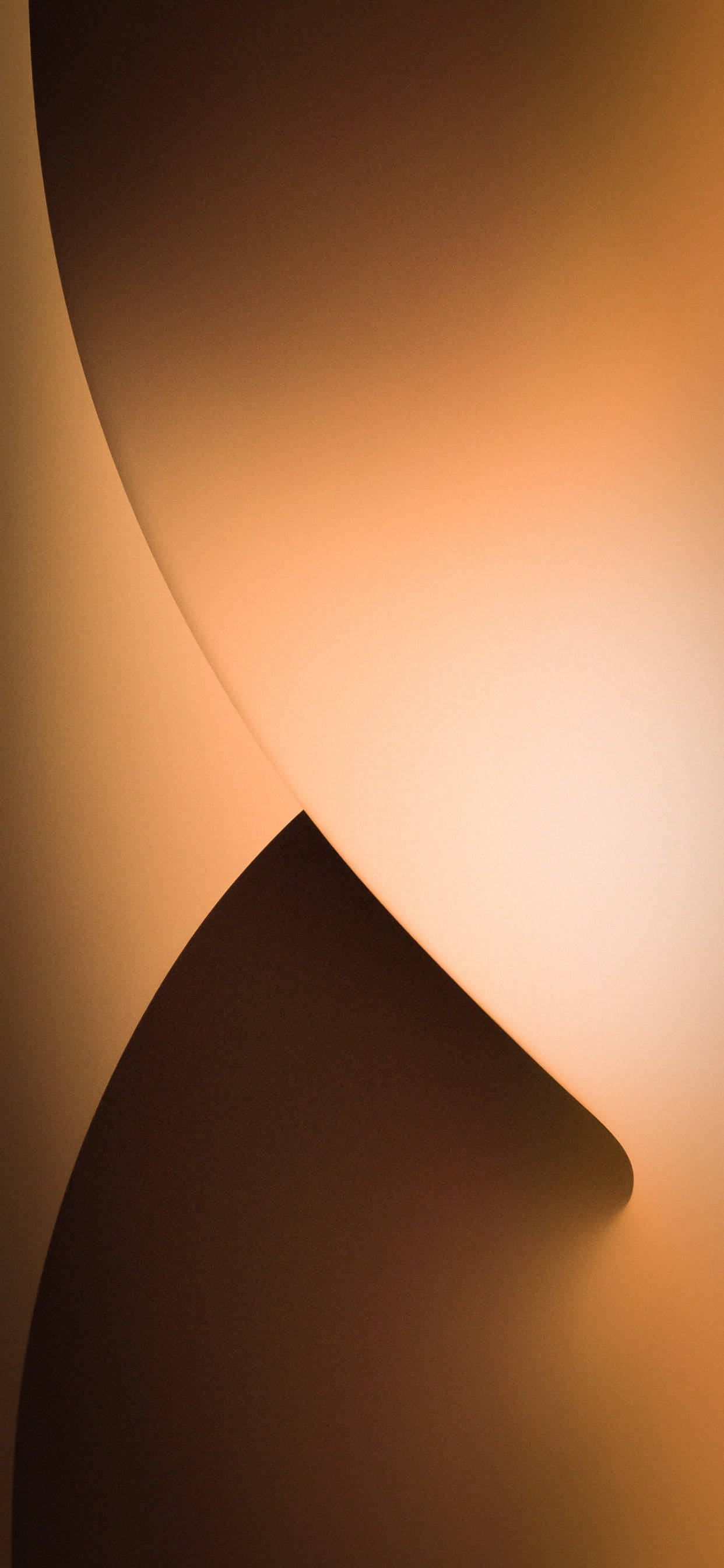 iPhone 12 Pro Max Gold, amber gradients, soft shadows, 2K Phone Wallpaper