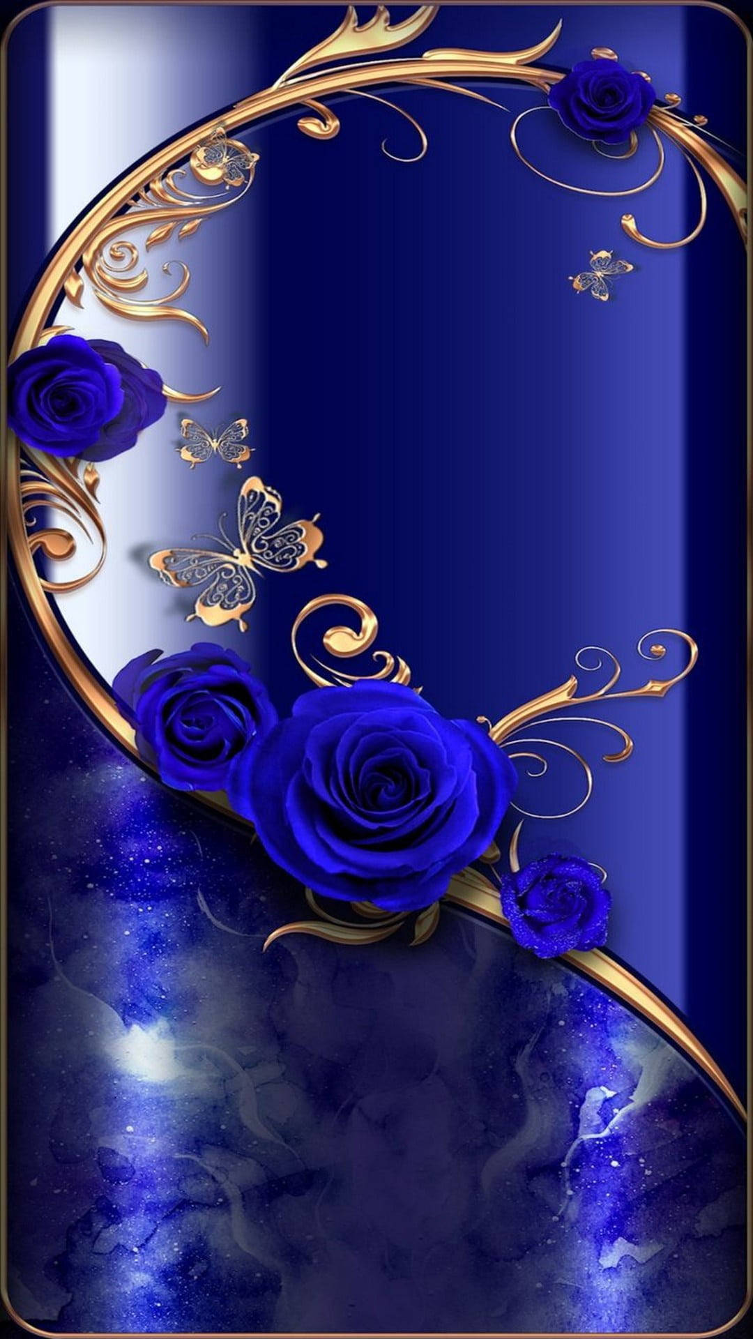 iPhone 12 Pro Max Gold, roses, golden butterflies, Full HD Phone Wallpaper
