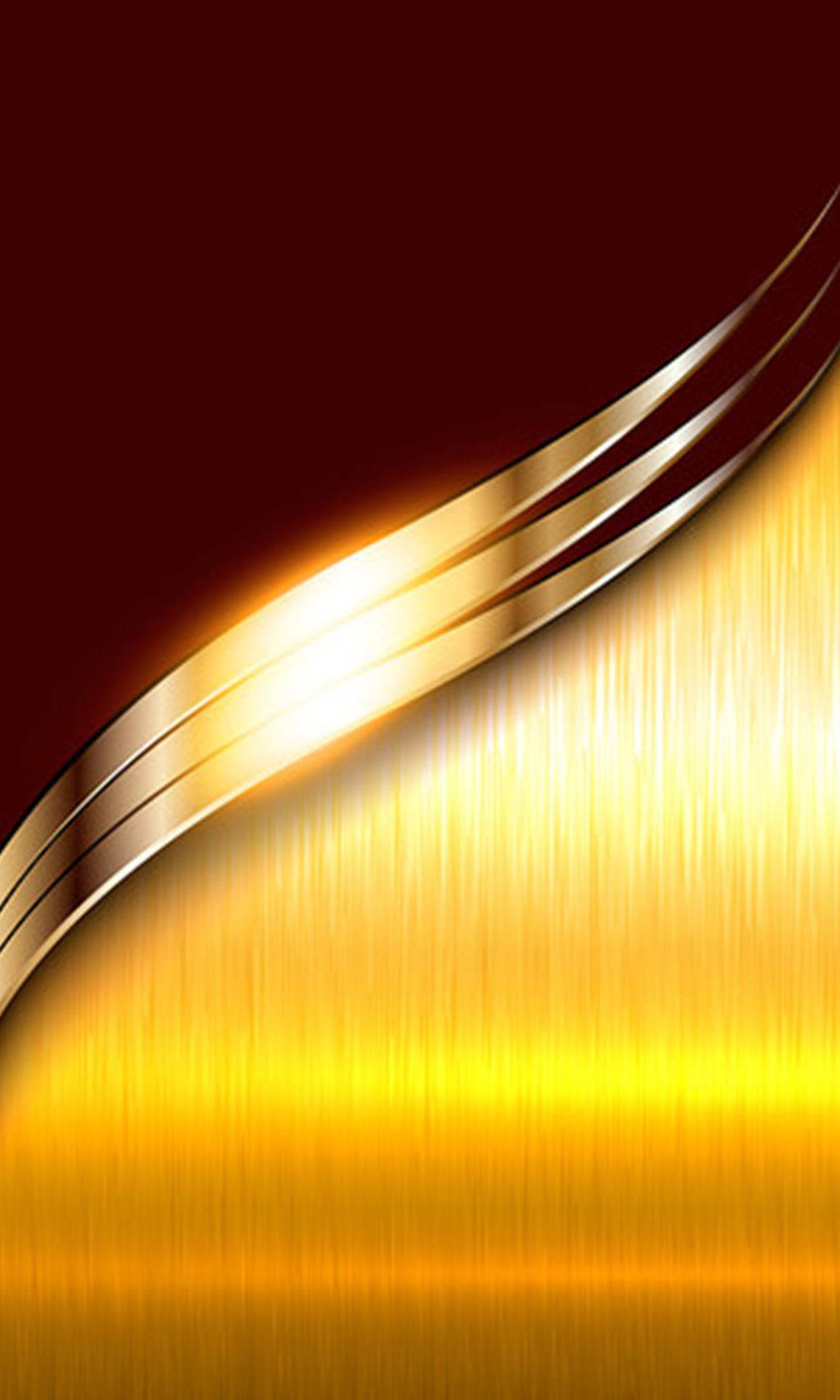 iPhone 12 Pro Max Gold, golden metallic wave, deep red background, Full HD Phone Wallpaper