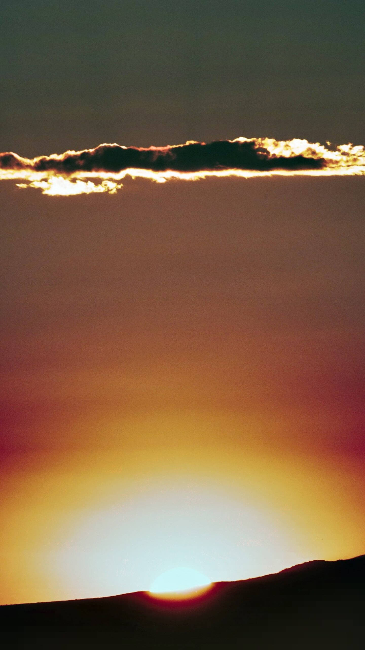 iPhone 12 Pro Max, Mountain Sunset, orange hues, 2K Phone Wallpaper
