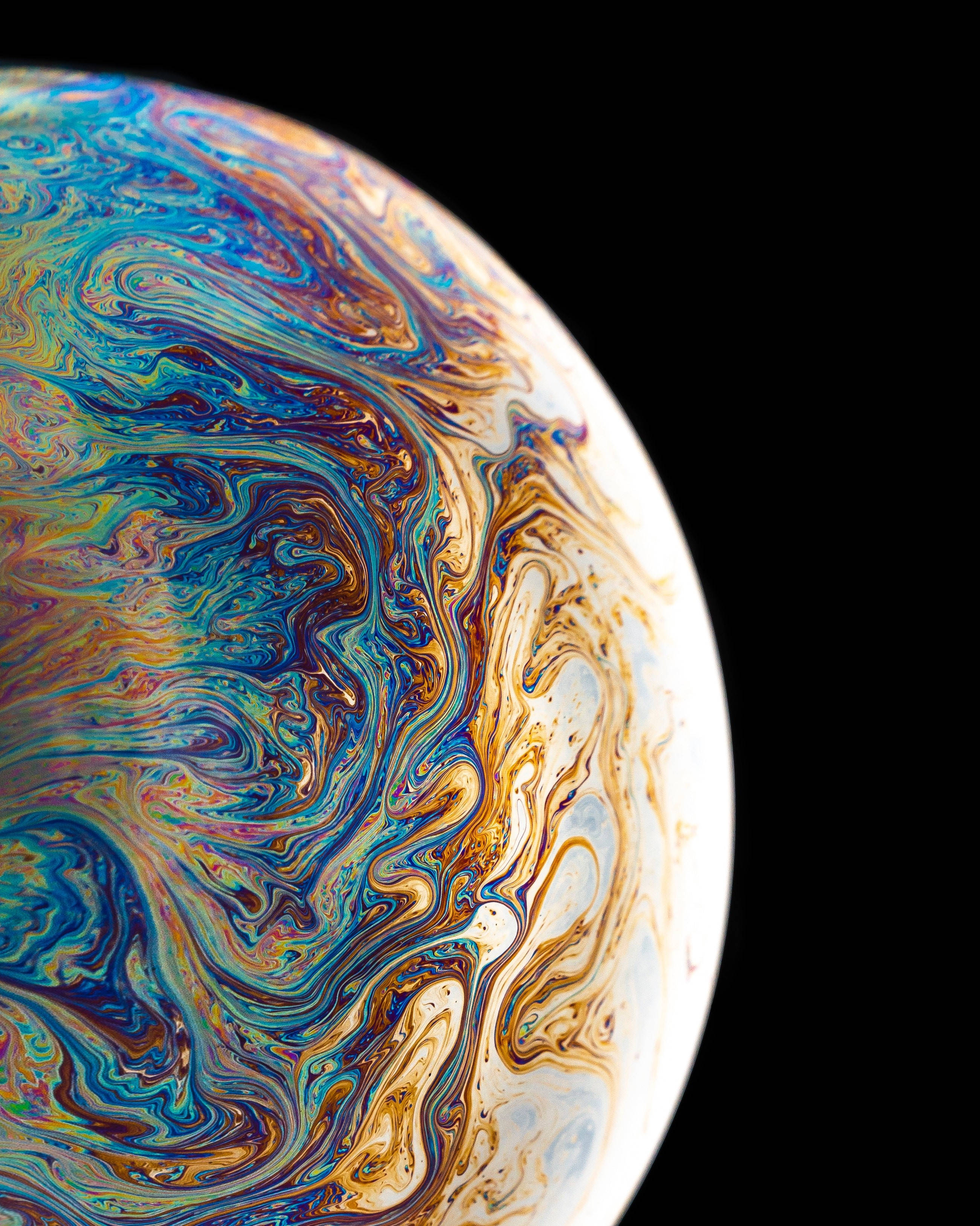 iPhone 12 Pro Max, psychedelic planet, iridescent surface, 2K Phone Wallpaper