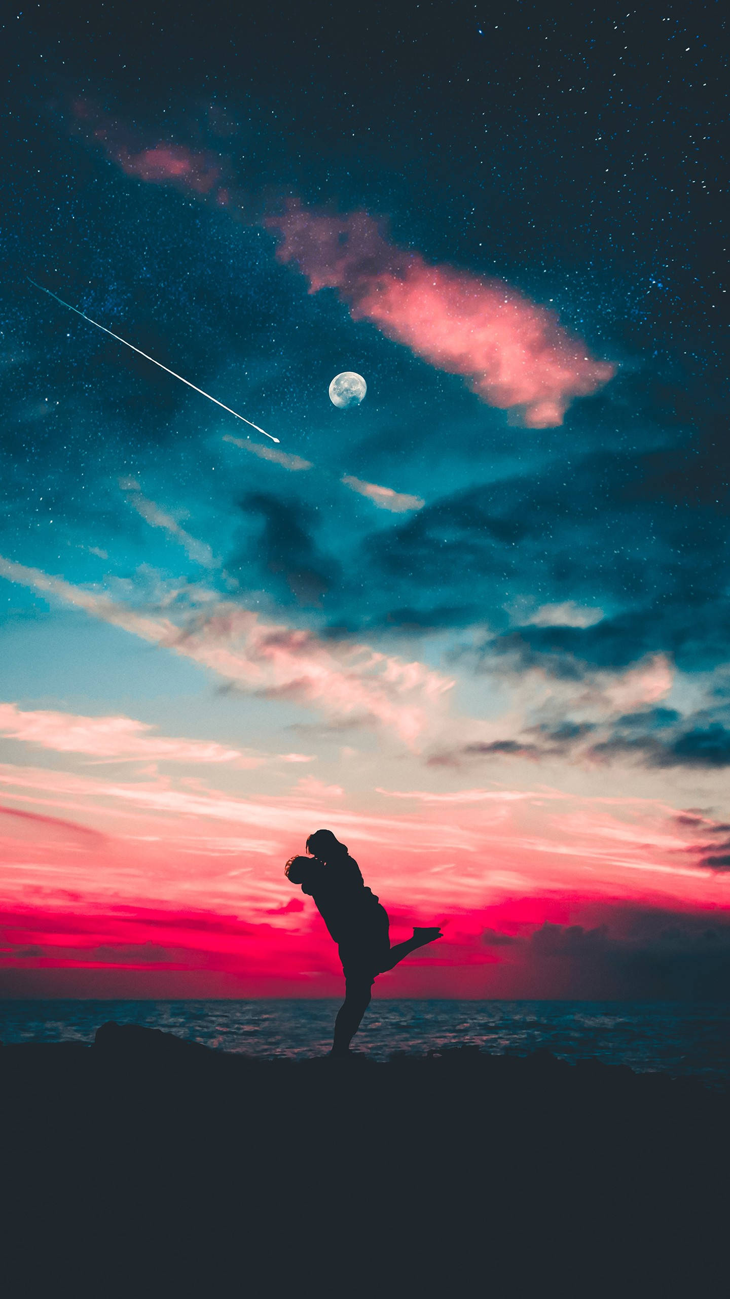 iPhone 12 Pro Max, couple, cliff, 2K Phone Wallpaper