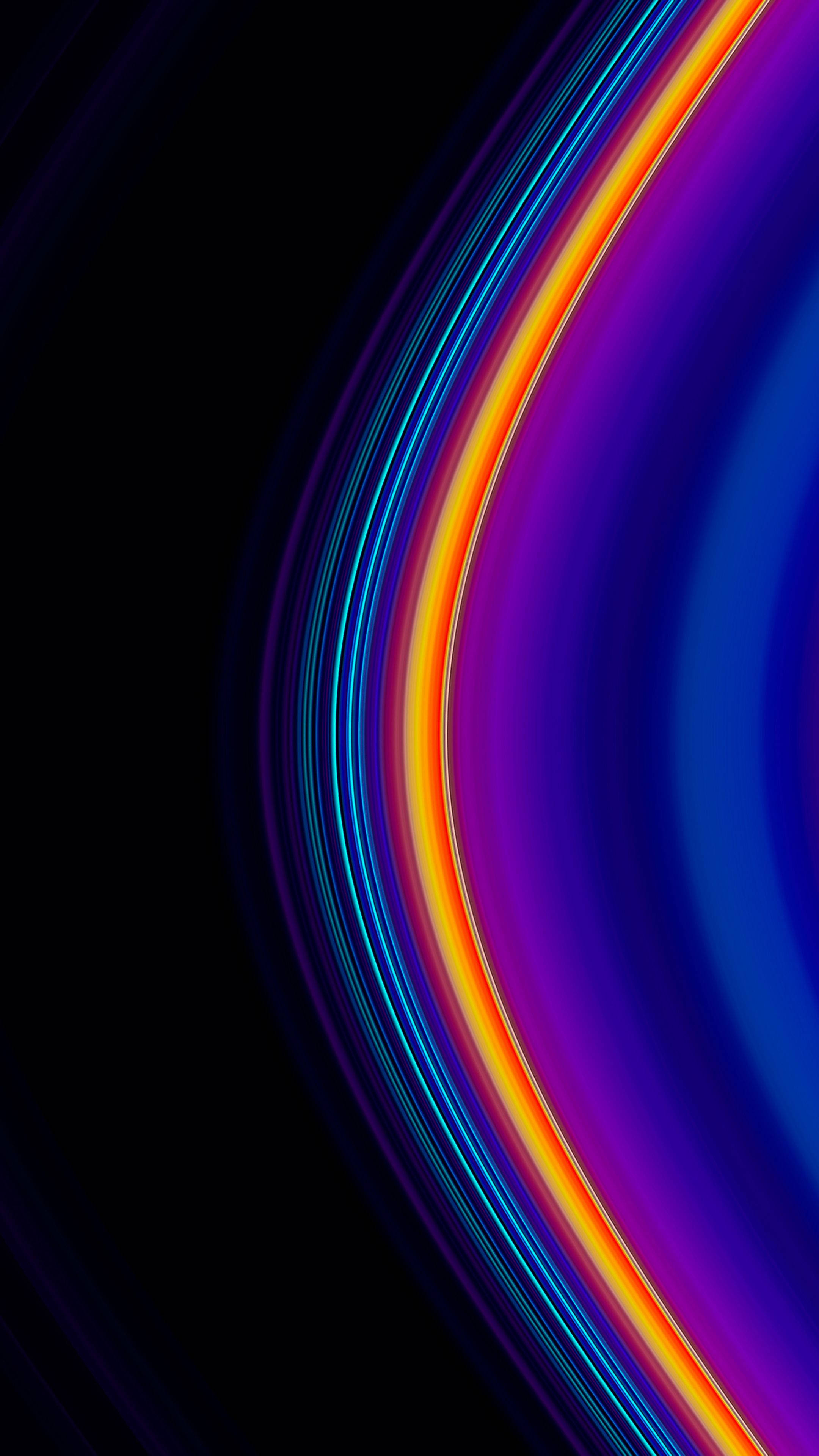 iPhone 12 Pro Max, neon streaks, orange, 4K Phone Wallpaper