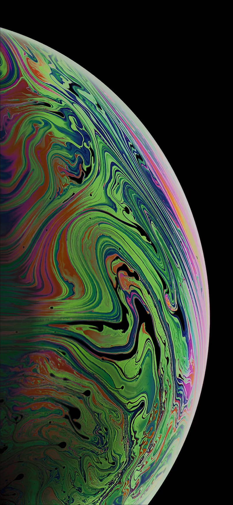 iPhone 12 Pro, iridescent rainbow colors, swirling soap bubble, HD Phone Wallpaper
